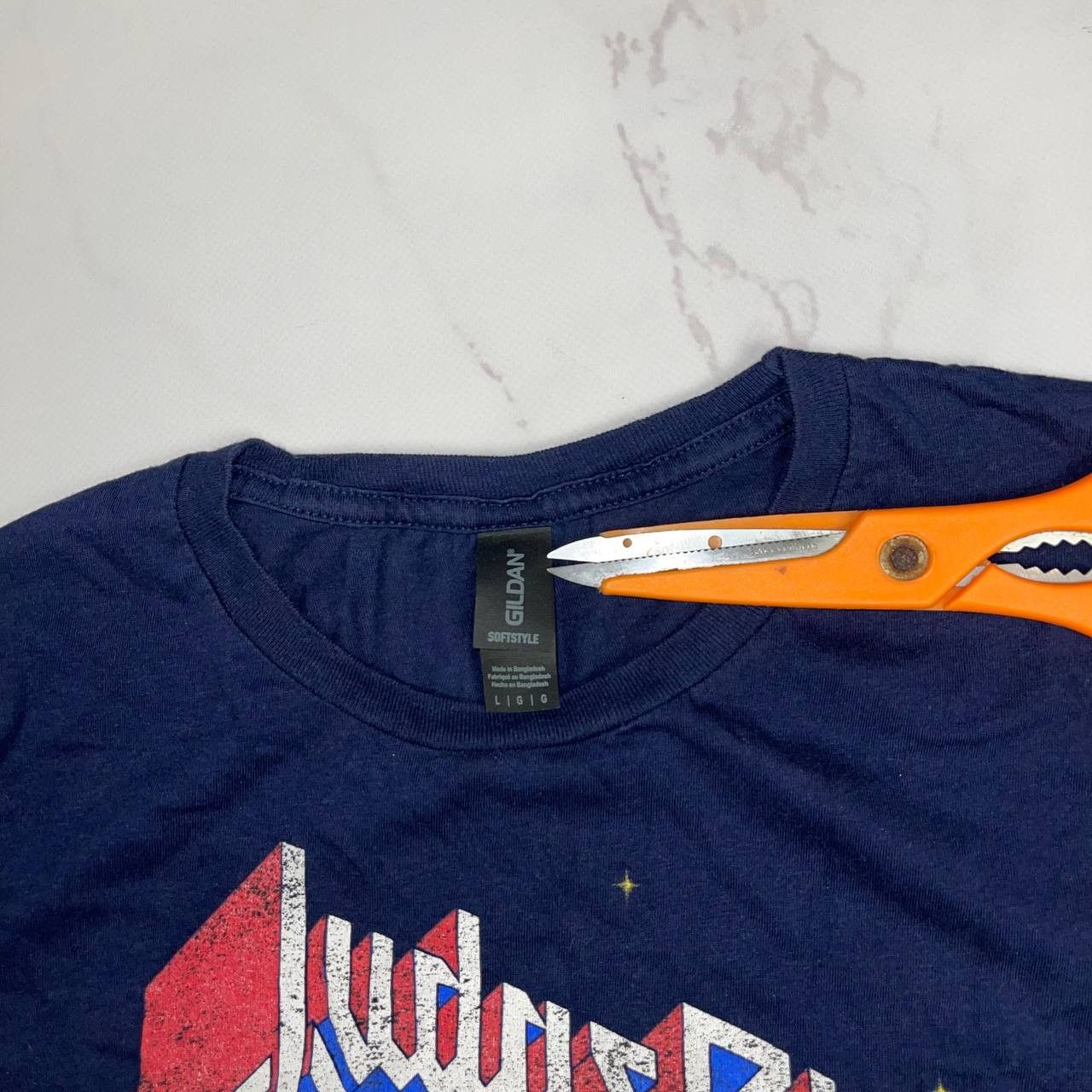 Vintage Band Tees × Vintage Defenders of The Faith Sz L Navy Tee Size US L / EU 52-54 / 3 - 7 Thumbnail