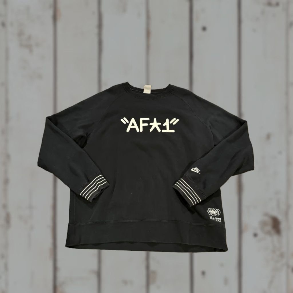 Nike VINTAGE Nike Sweatshirt Women XL Black AF1 Sweater Air Force One Eric Haze Graffiti Size XL / US 12-14 / IT 48-50 - 1 Thumbnail