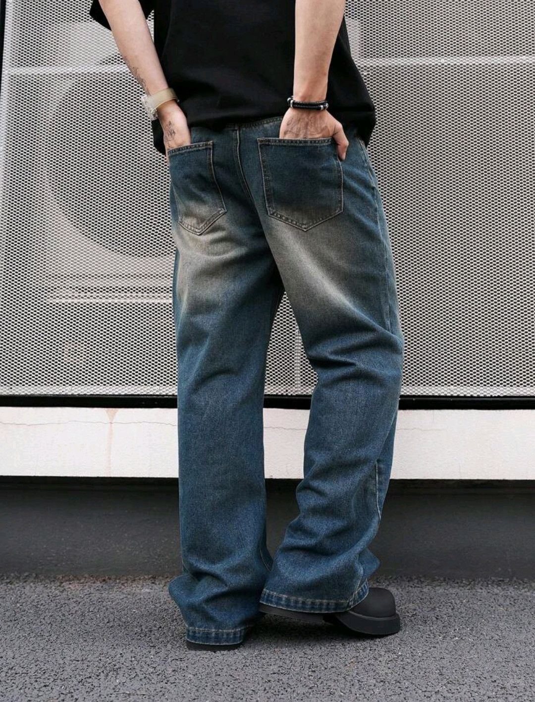 Japanese Brand × Jean Straight Leg Distressed Wash Blue Jeans sh Size US 39 - 2 Thumbnail