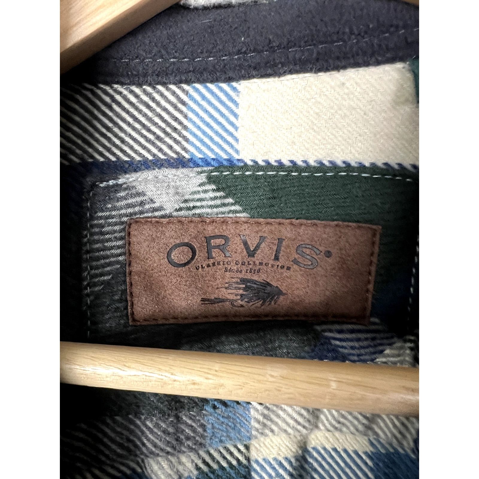 Orvis Men's Orvis Gray Blue Plaid Flannel Button-Down Shirt - M Size US M / EU 48-50 / 2 - 3 Thumbnail