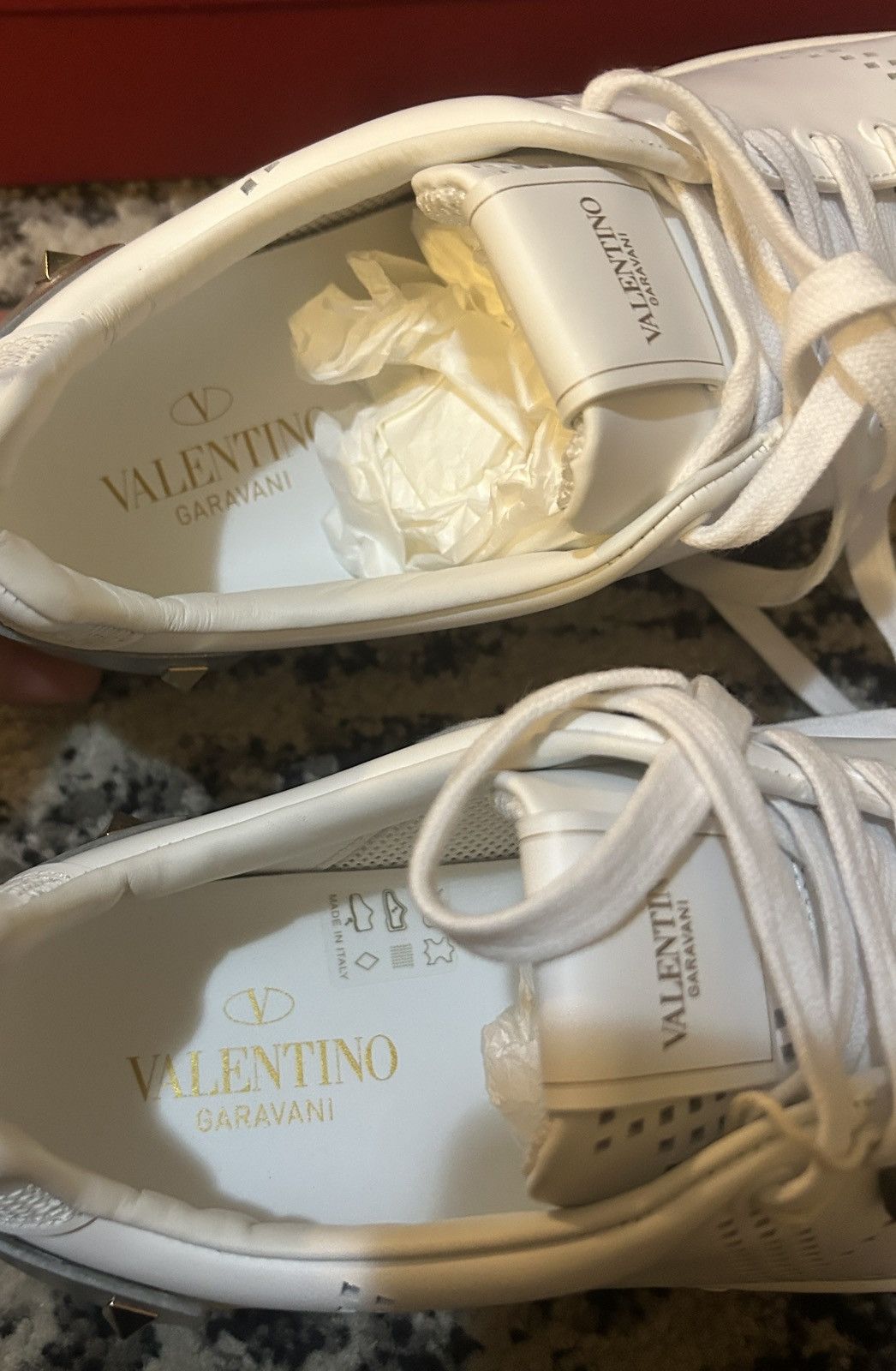 Valentino VALENTINO GARAVANI Backnet perforated leather sneakers Size US 10.5 / IT 40.5 - 8 Thumbnail