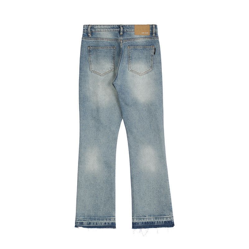 Jean Men's washed vintage patchwork flared jeans Size US 32 / EU 48 - 2 Thumbnail