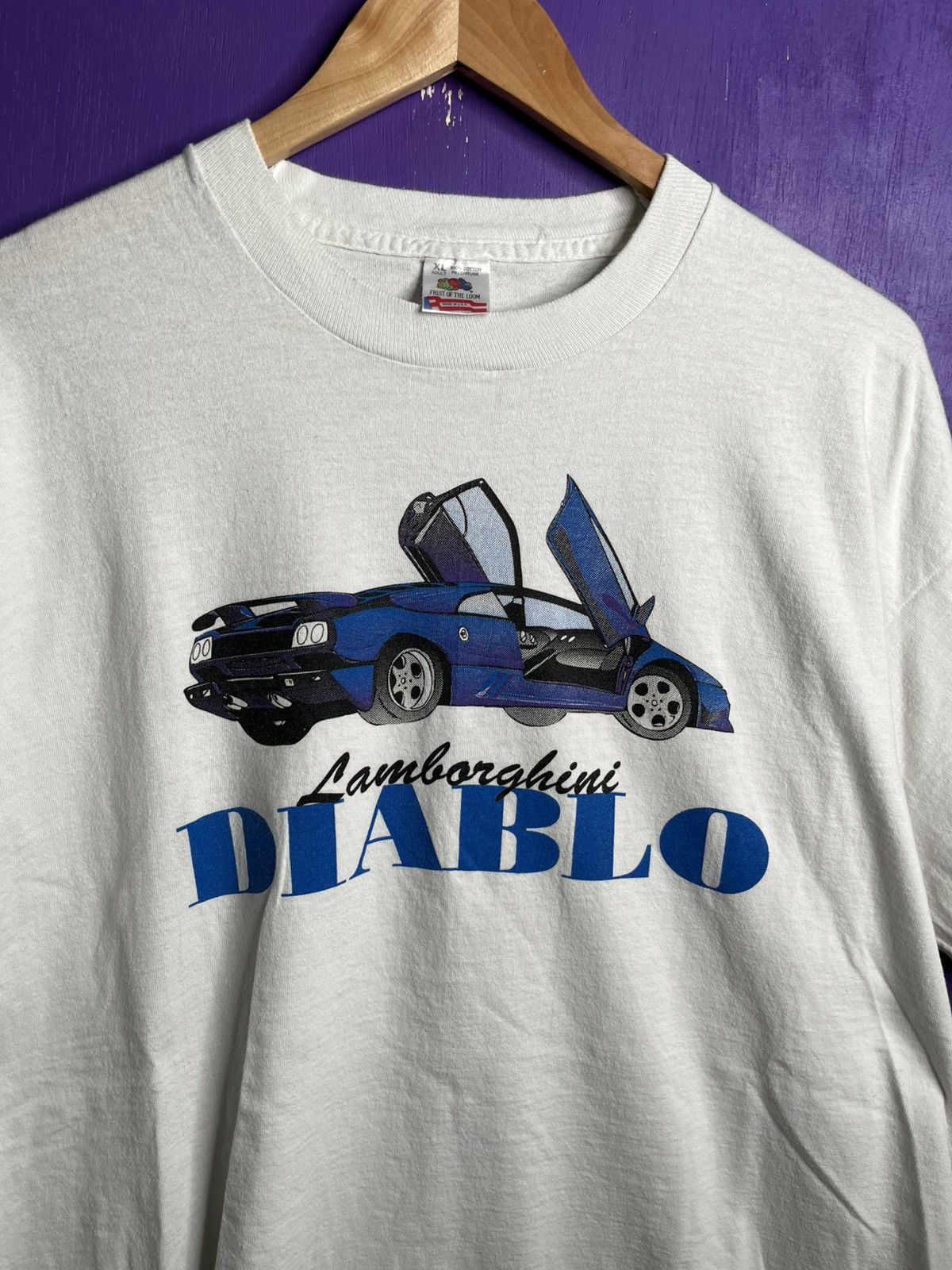 Vintage 90s Lamborghini Diablo car promo t-shirt