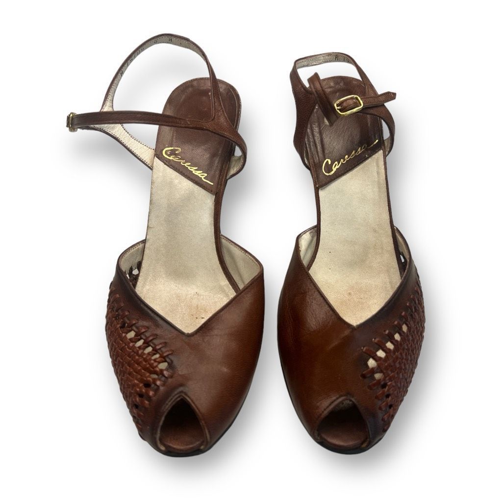 Other Caressa Vintage Open Tor Heels Size 8 Size US 8 / IT 38 - 3 Thumbnail
