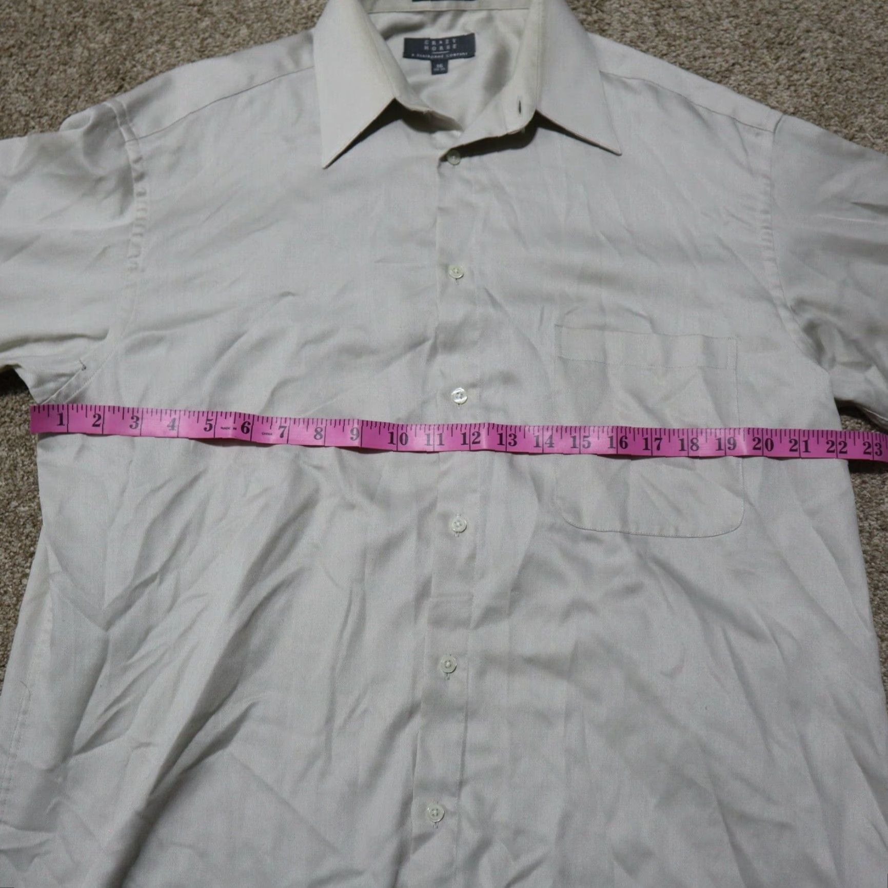 Vintage VINTAGE Crazy Horse Shirt Tan Brown 16 34/35 Button-Down Dress Shirt Men Classic Fit Satin Long Sleeve Size US L / EU 52-54 / 3 - 4 Thumbnail