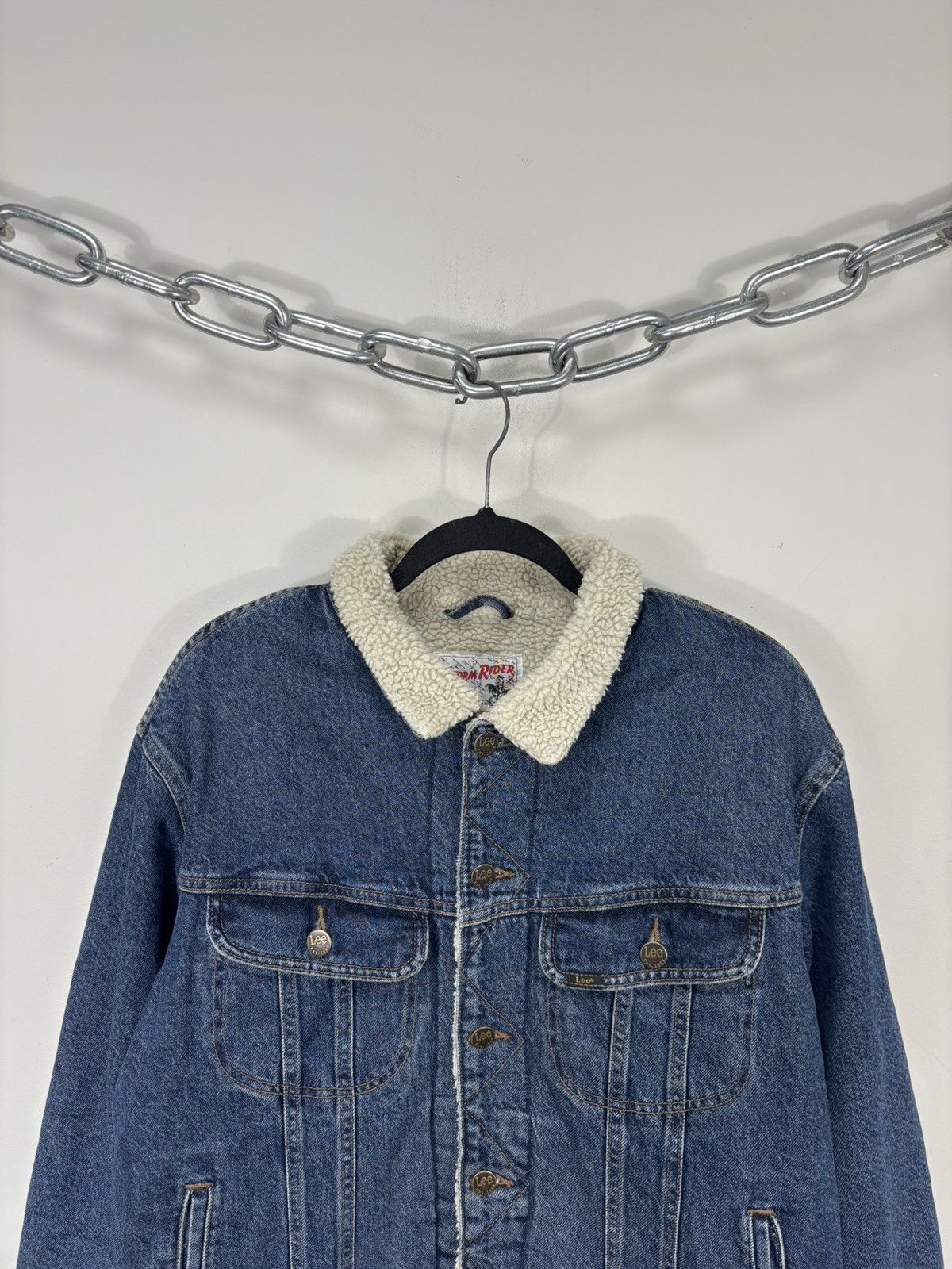 Lee Vintage Lee Storm Rider Men’s Blue Lined Sherpa Denim Jacket Size US L / EU 52-54 / 3 - 4 Thumbnail