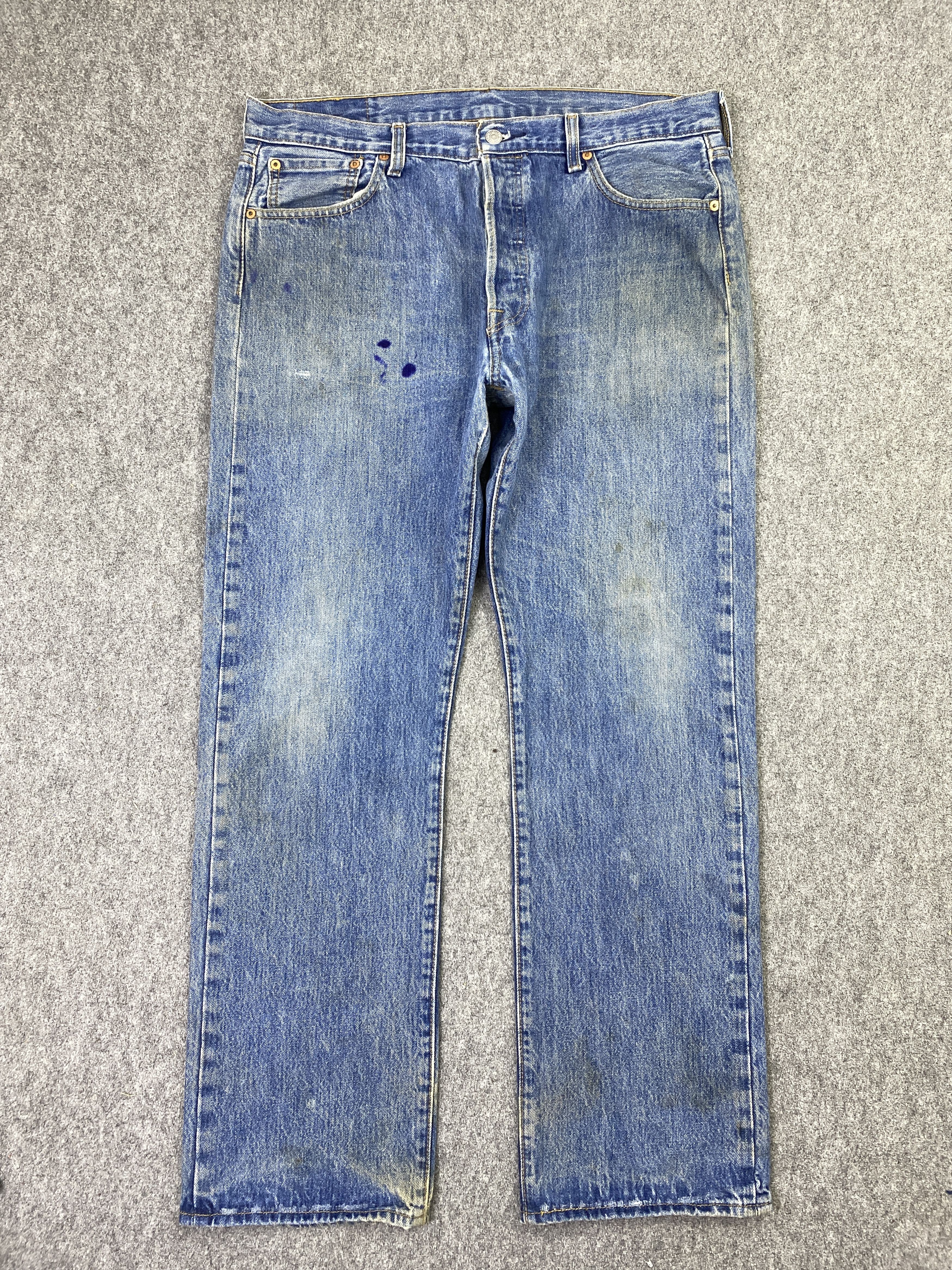 Levi's Vintage Levis 501 Button Fly Faded Blue Jeans DP2854 Size US 37 - 1 Thumbnail