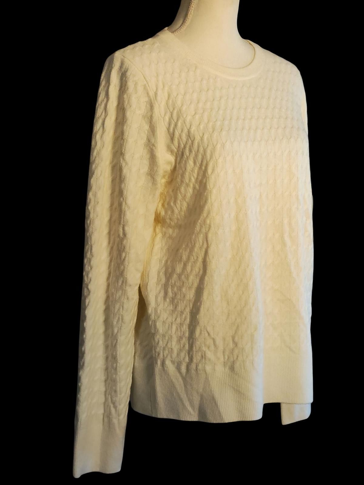 Other A New Day Women's Cream Textured Crew Neck Sweater Size M / US 6-8 / IT 42-44 - 4 Thumbnail