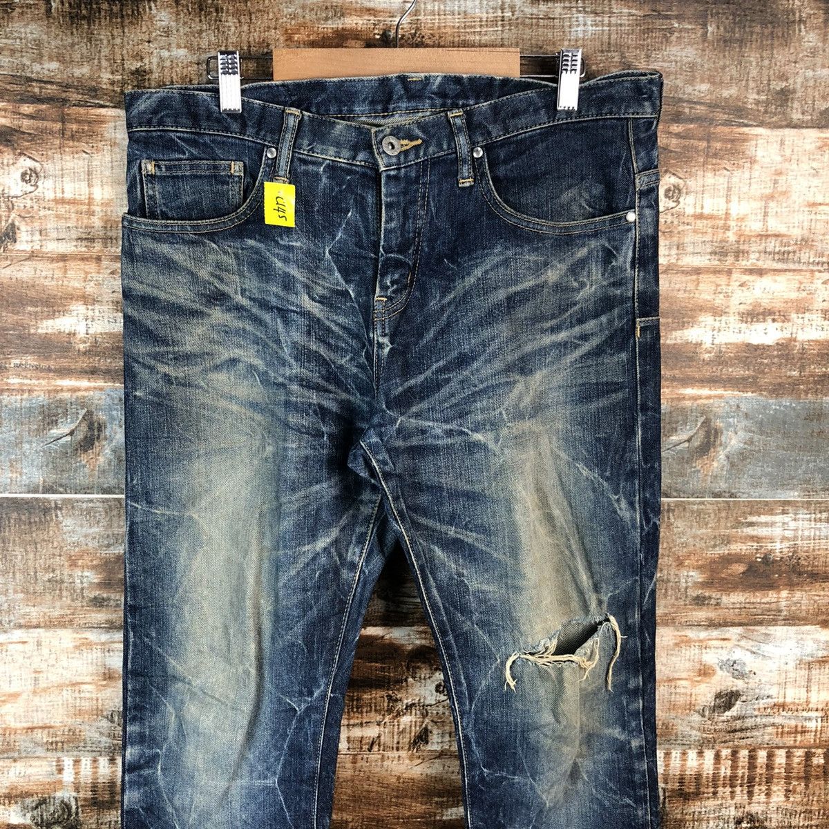Tornado Mart DL Tornado Mart Blue Distressed Denim Pants #C145 Size US 33 - 4 Thumbnail