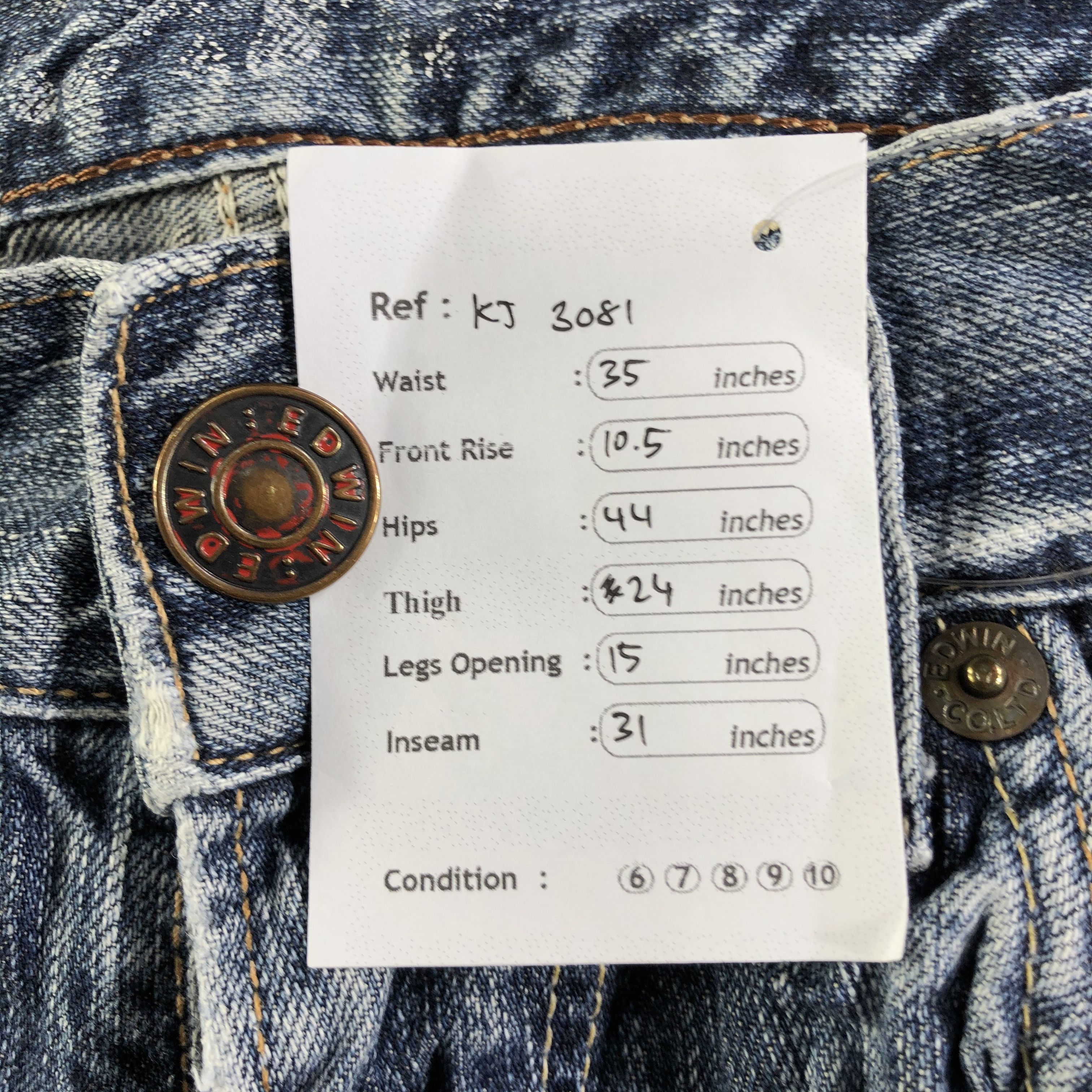 Edwin Vintage Edwin Blue Trip Jeans Distress Denim KJ3081 Size US 32 / EU 48 - 11 Thumbnail