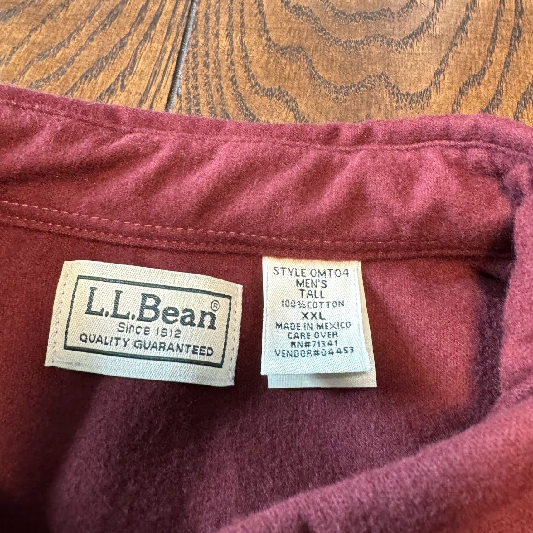 Vintage VINTAGE LL Bean Chamois Cloth Flannel Shirt Mens 2XLT Red Maroon Tall 90s Grunge Outdoor Classic Size US XXL / EU 58 / 5 - 3 Thumbnail