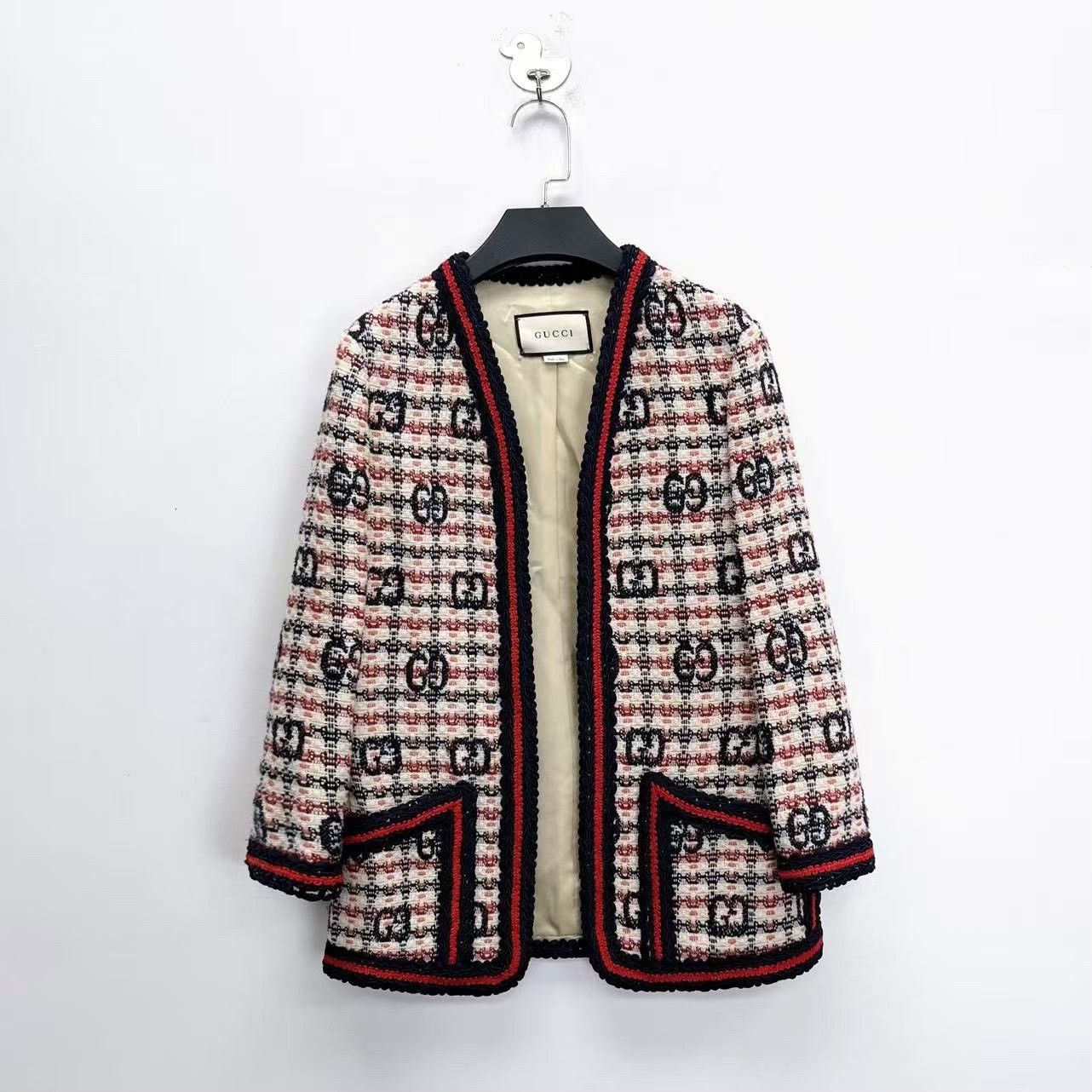 Gucci Gucci Tweed Double G Plaid Cardigan Size XS / US 0-2 / IT 36-38 - 1 Thumbnail