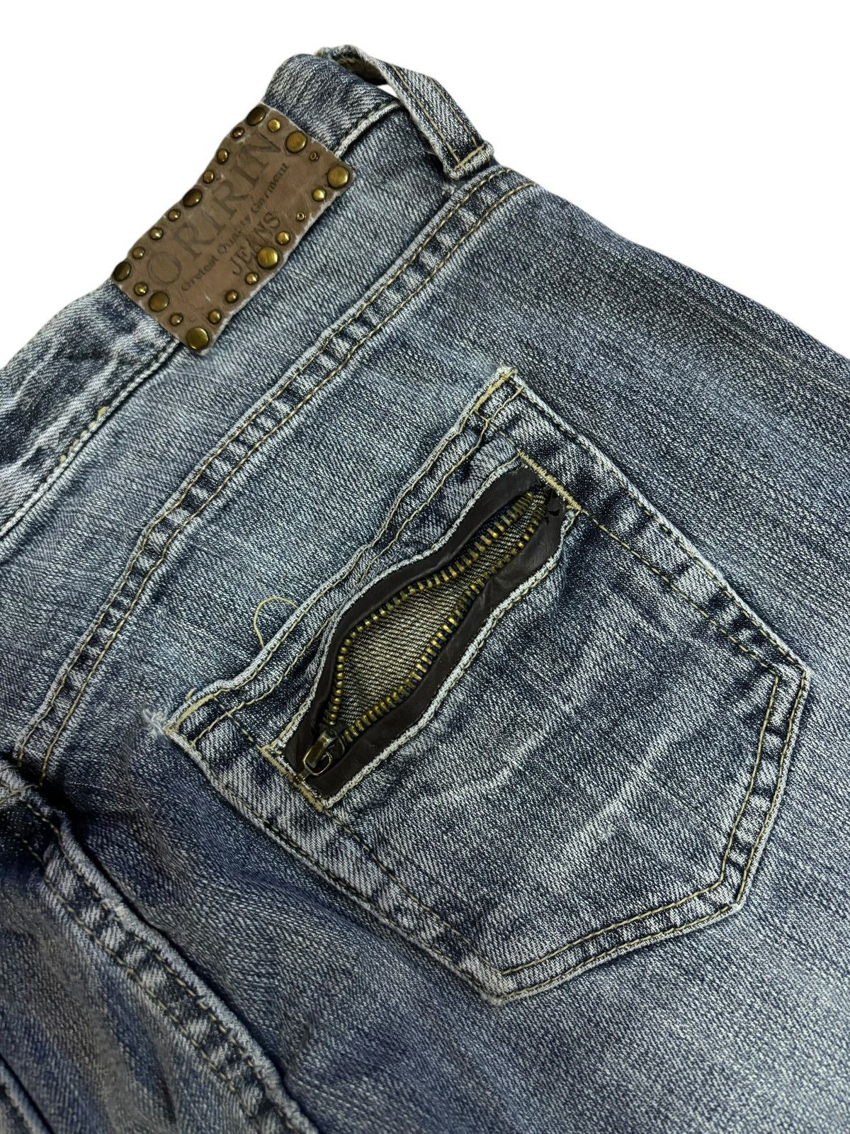Japanese Brand × Seditionaries × Vintage Bondage Oririn Flared Faded Blue Washed Jeans Size 30" / US 8 / IT 44 - 5 Thumbnail