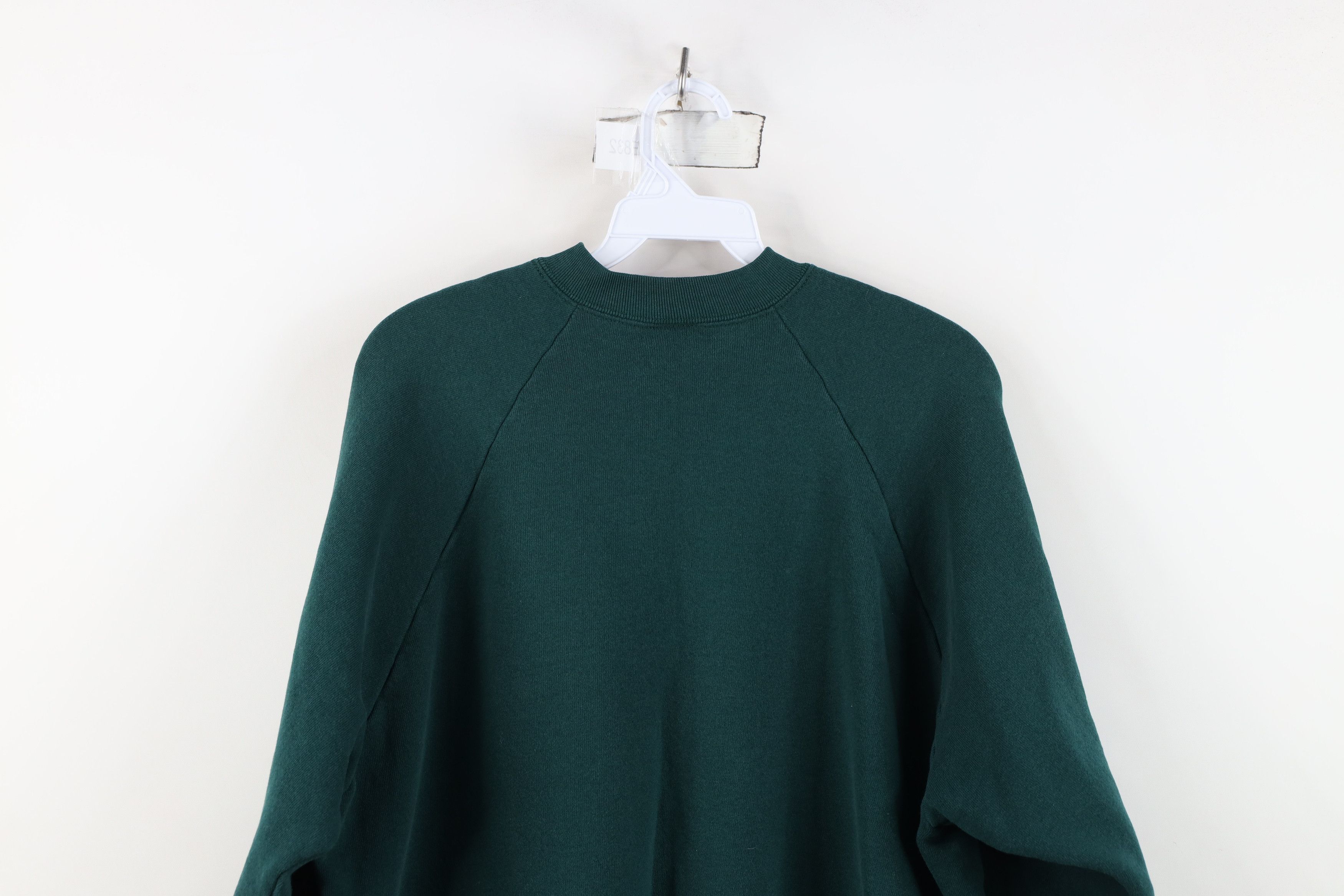 Vintage Vintage 90s Streetwear Blank Crewneck Sweatshirt Green USA Size XL / US 12-14 / IT 48-50 - 9 Thumbnail