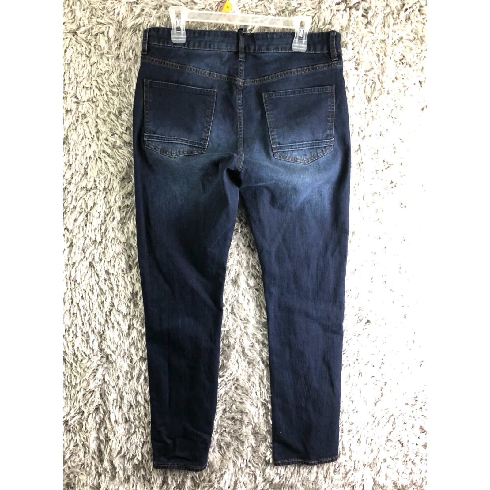 Denime T&C Denim Jeans Mens 34x32 Dark Wash Mid Rise Slim Straight Leg Blue Denim Size US 34 / EU 50 - 5 Thumbnail