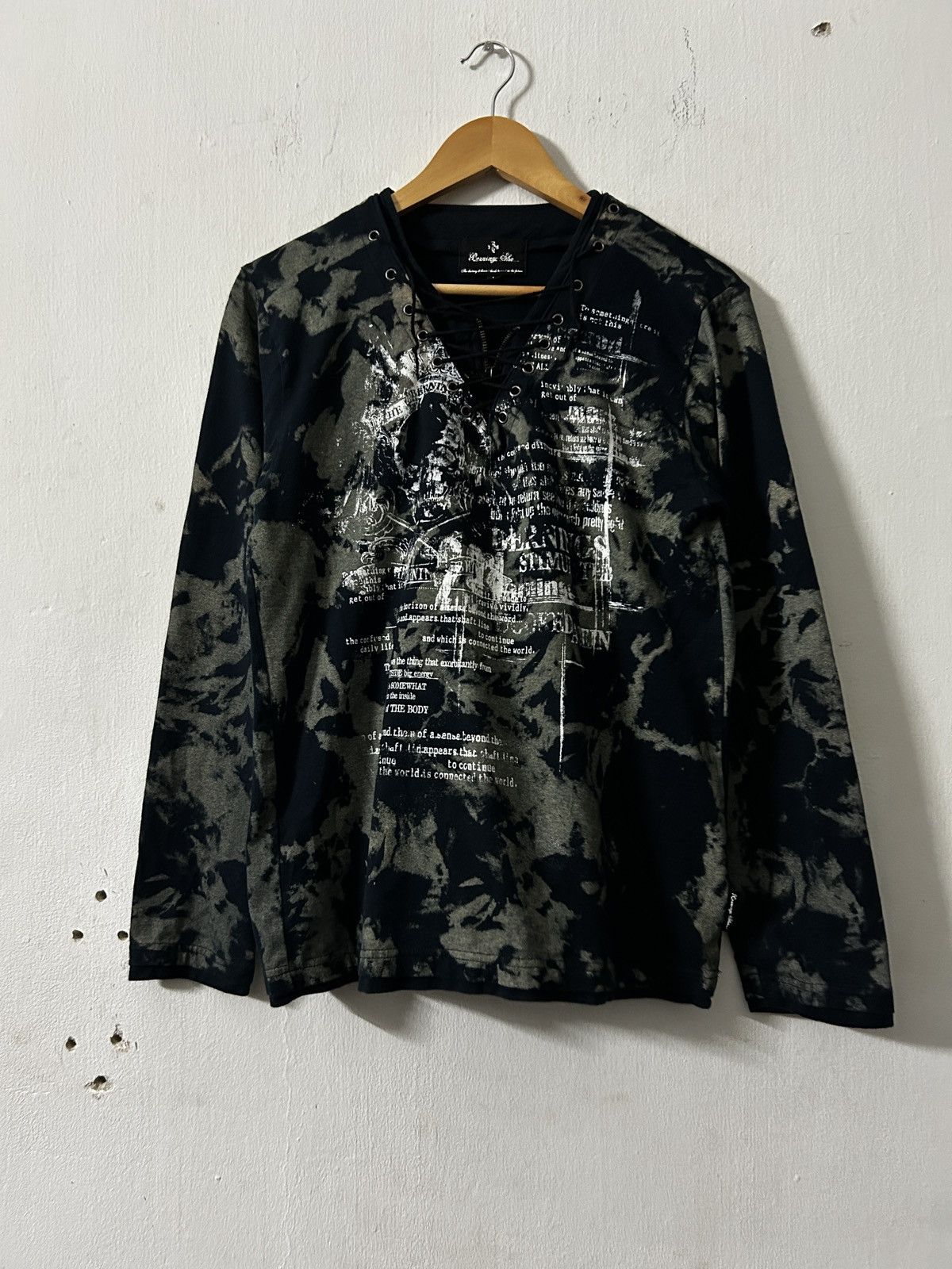 Japanese Brand 2000s Berning sho lace up longsleeve skull punk gothic Size US M / EU 48-50 / 2 - 1 Thumbnail