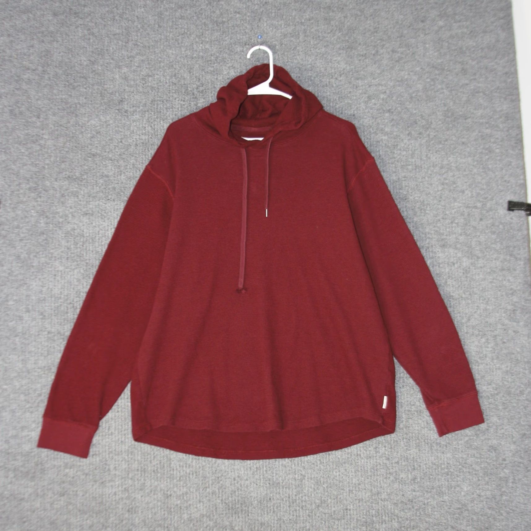 American Eagle Outfitters American Eagle Hoodie Mens XL Burgundy Waffle Knit Thermal Pullover XL Size US XL / EU 56 / 4 - 5 Thumbnail