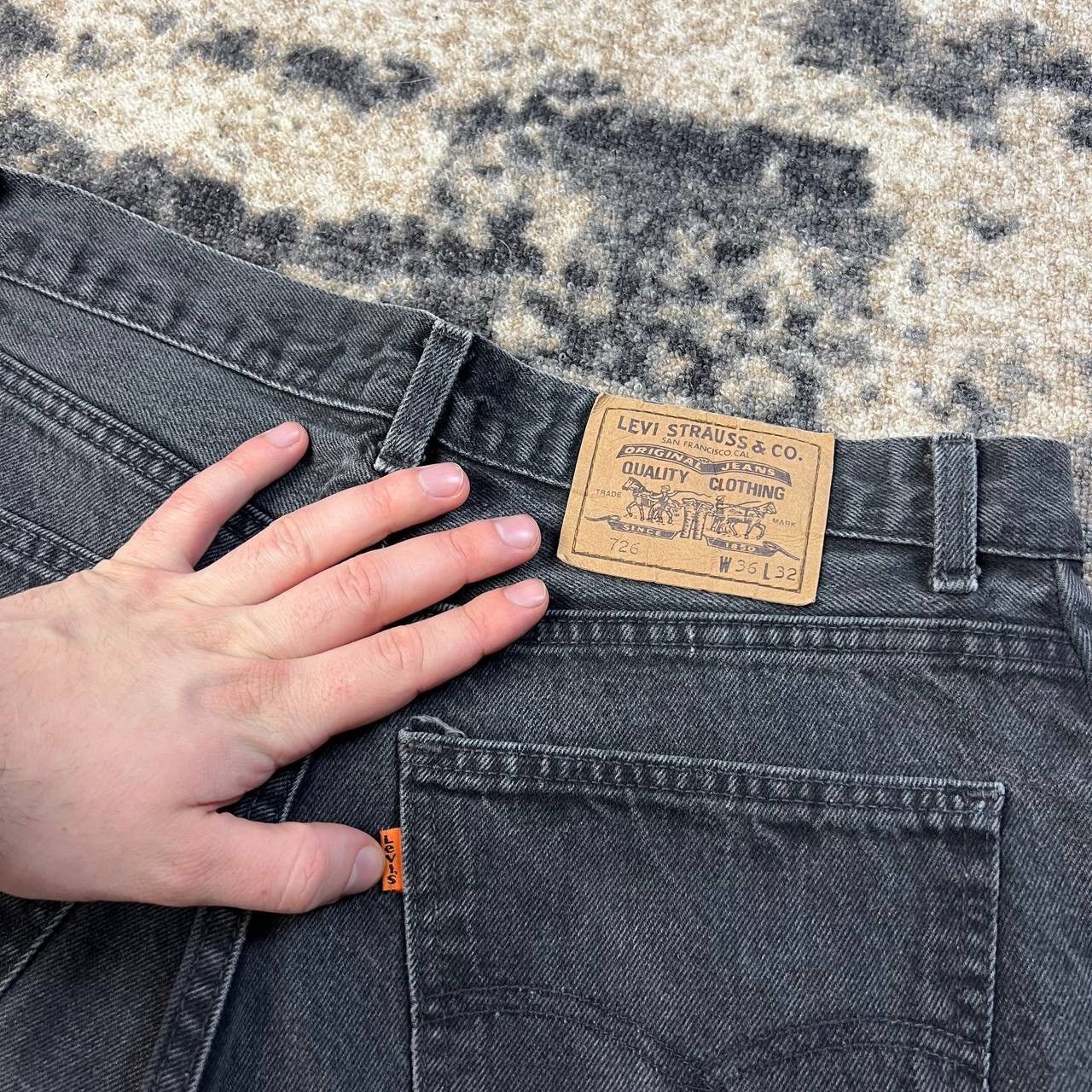 Levi's 726 Levis Orange Tab Vintage Y2K Grey Denim Jeans Size US 36 / EU 52 - 5 Thumbnail