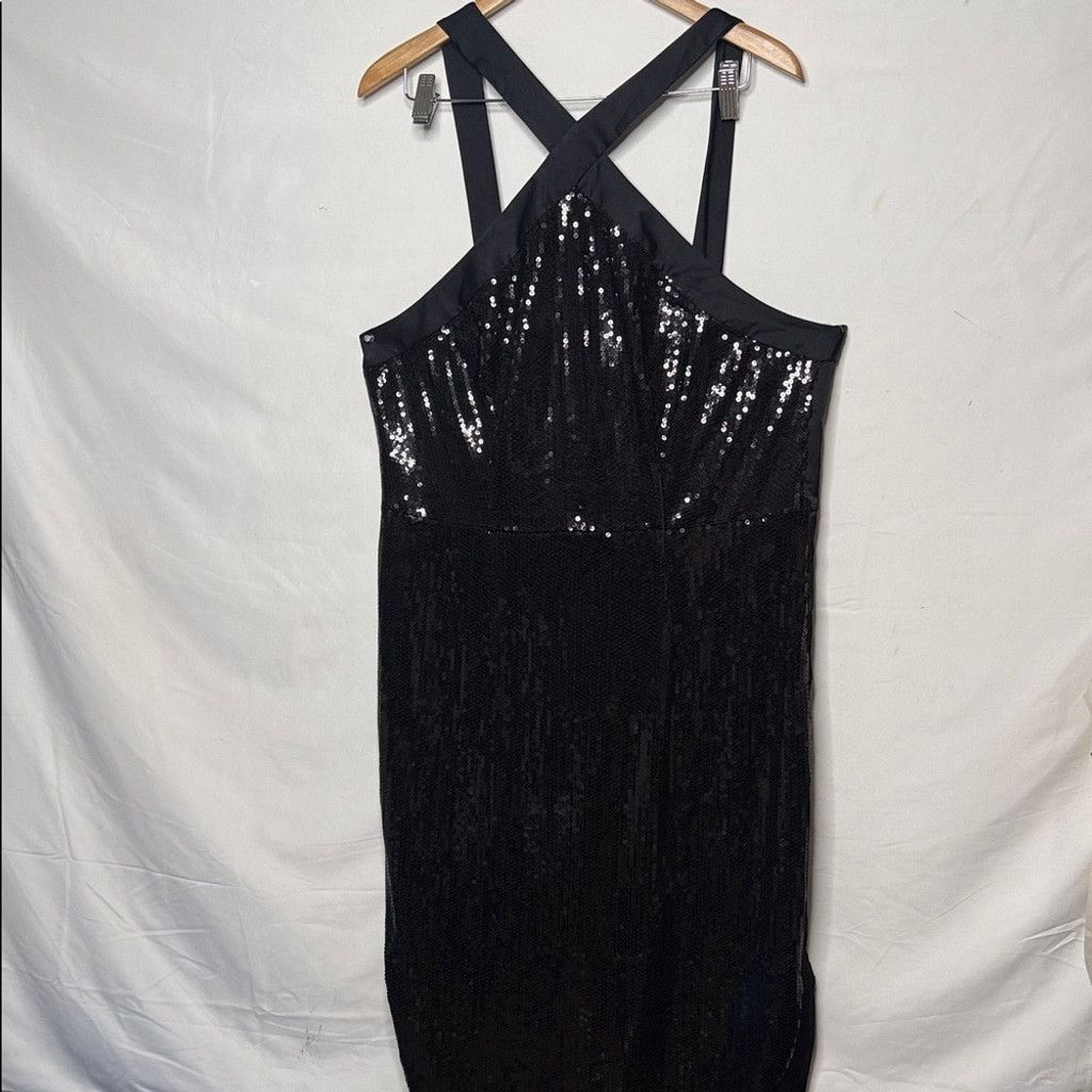 Prabal Gurung NWOT Prabal Gurung Collab black cross chest sequin gown 18W Size XXL / US 16-18 / IT 52-54 - 3 Thumbnail