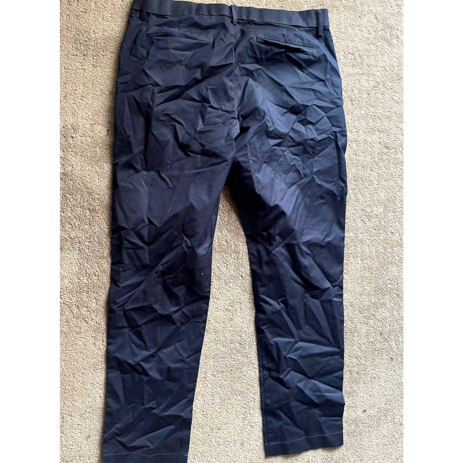 Banana Republic Banana Republic Mens Pants Dress Pants Slim Fit 35x32 Blue Polyester Blend Cotton 35 Slimming Size US 35 - 3 Thumbnail