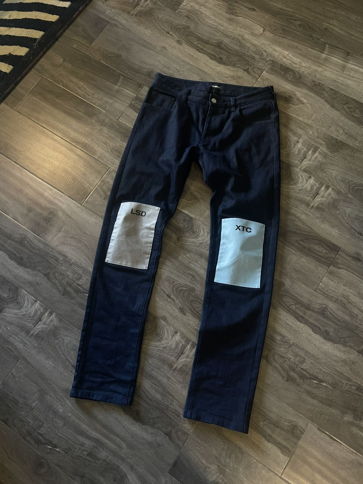 Raf Simons Raf Simons Navy AW19 “Drugs” Blue/ Grey LSD/XTC Jeans Size US 32 / EU 48 - 1 Thumbnail