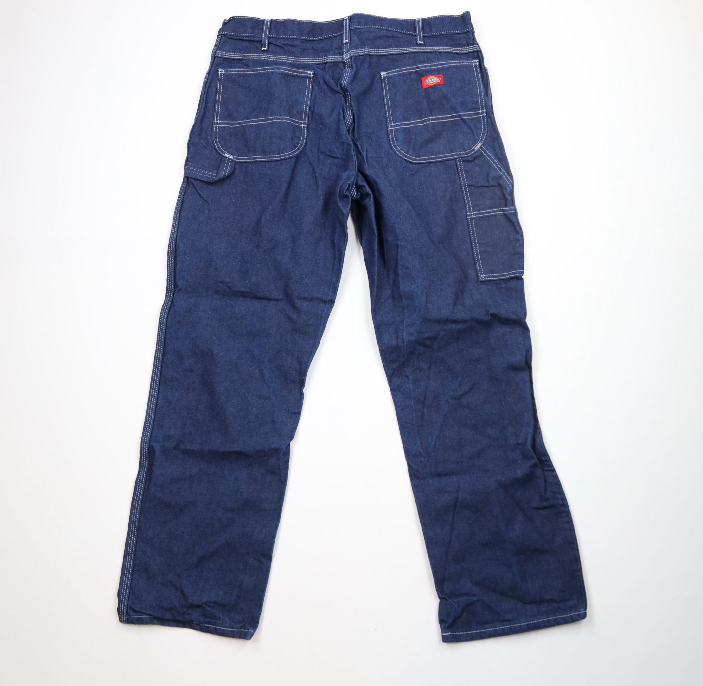 Dickies × Vintage Vintage Y2K Dickies Wide Leg Dungaree Denim Jeans Blue Size US 38 / EU 54 - 10 Thumbnail