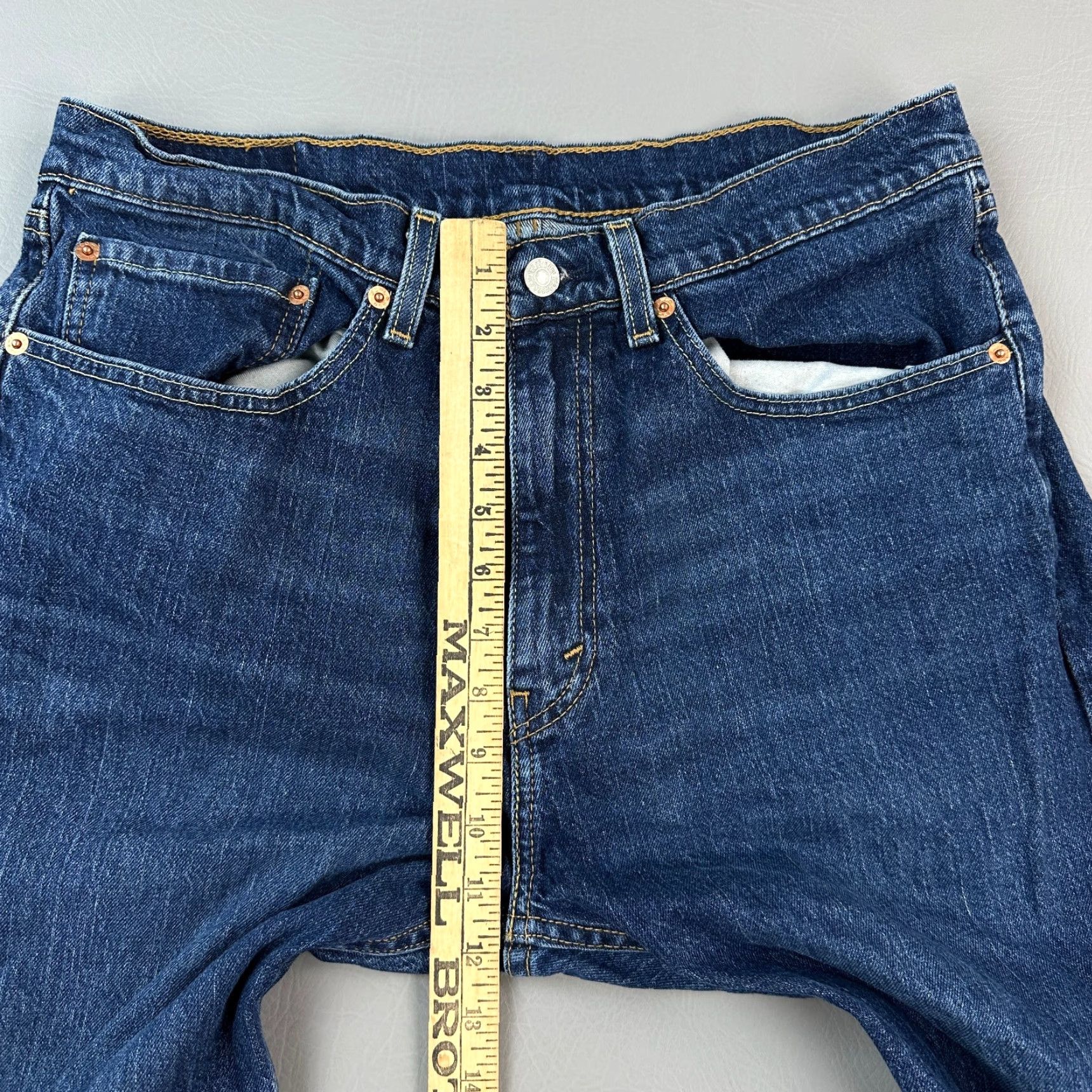 Levi's Levis 505 Jeans Mens 34x32 Dark Wash Regular Fit Straight Leg Casual Stretch Size US 34 / EU 50 - 5 Thumbnail