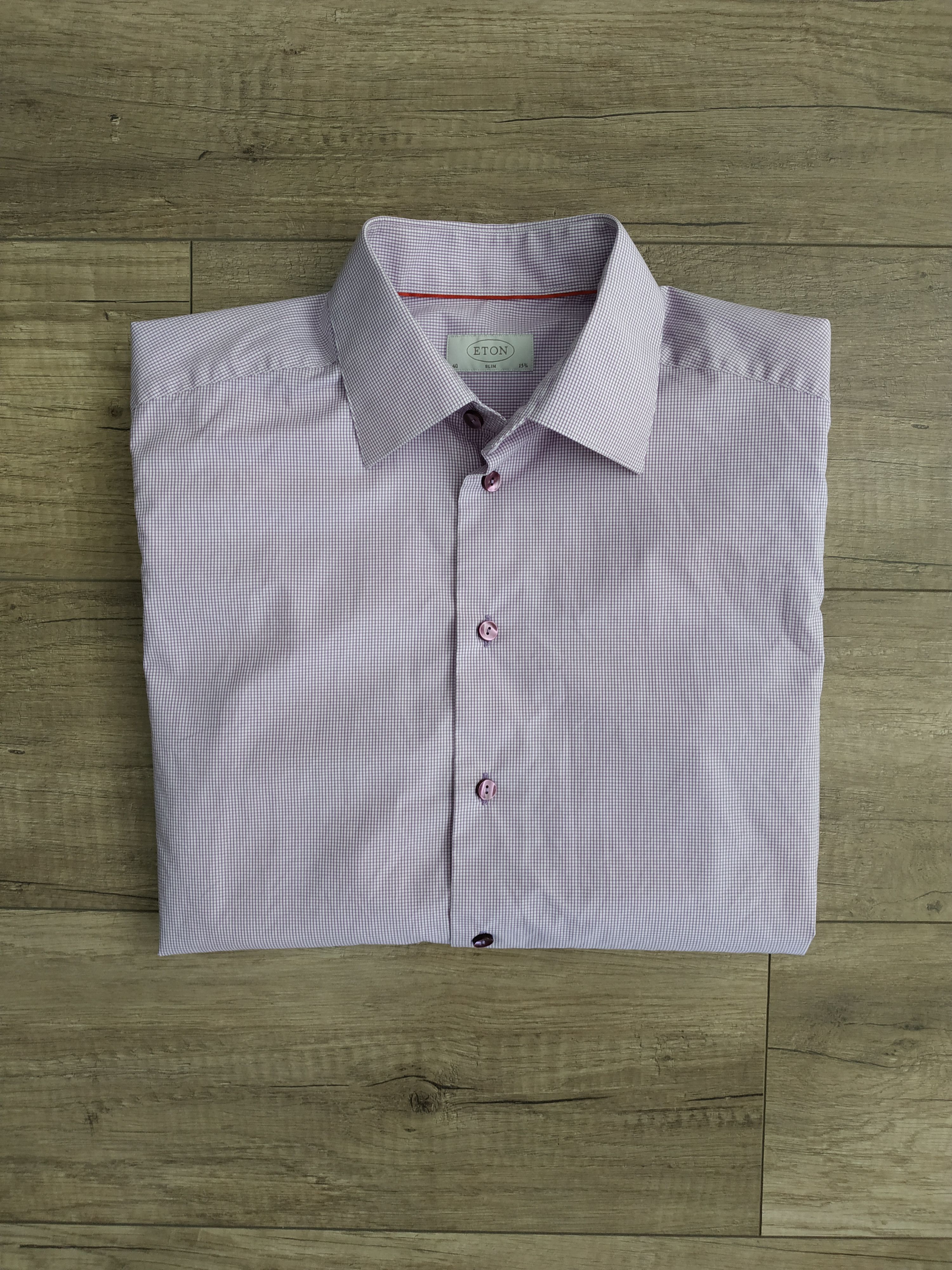 Eton ETON Men's Button Up Purple Slim Fit Shirt, MEDIUM,(40 neck) Size US M / EU 48-50 / 2 - 1 Thumbnail