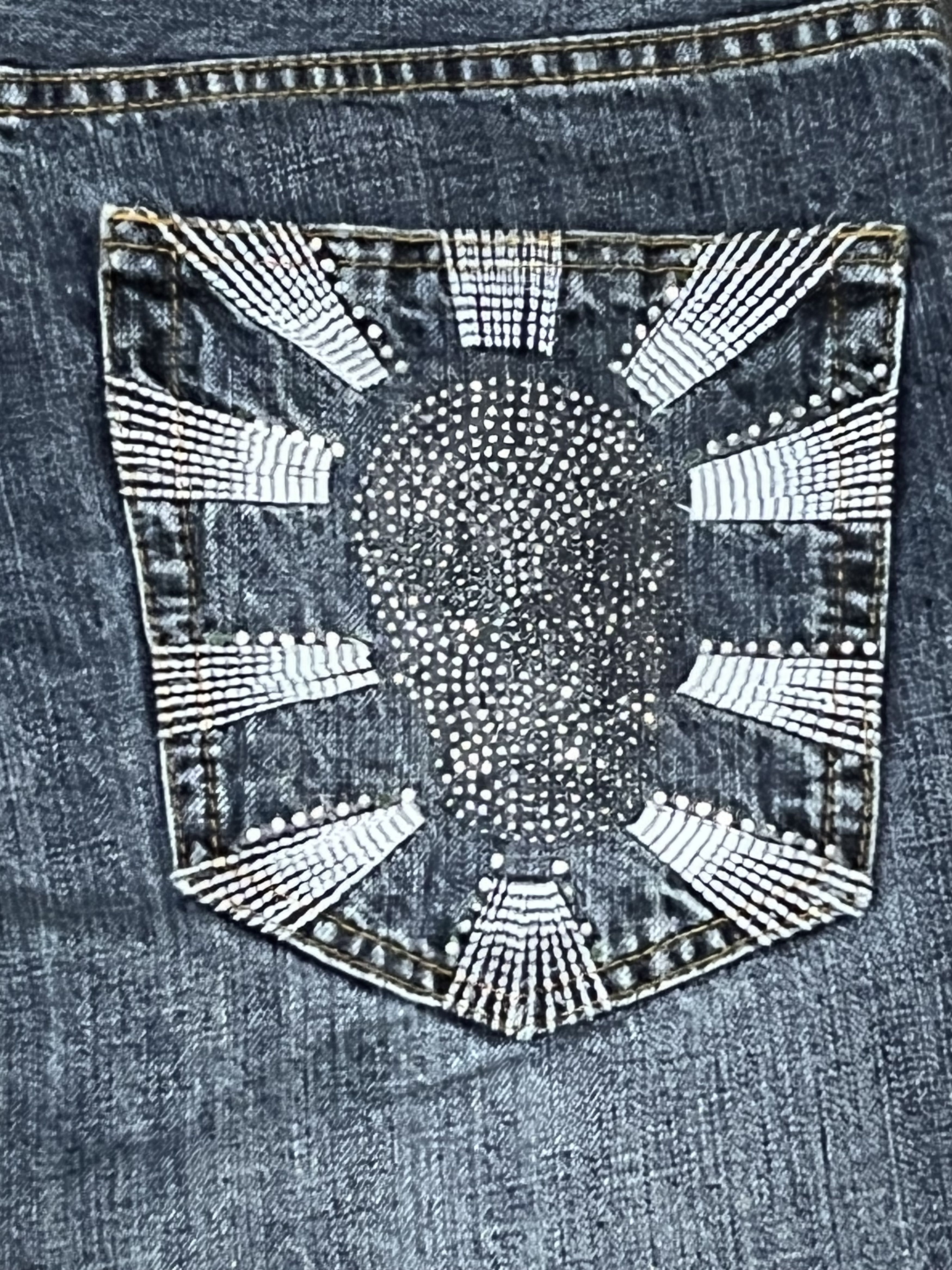 Seditionaries Skull Embroidery Rhinestone Sunburst Punk Denim Shorts Size US 30 / EU 46 - 5 Thumbnail