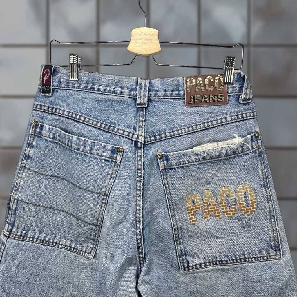 Vintage VINTAGE Paco Jeans Baggy Wide-Leg 32 Men Blue 90s Decade 32 Mens Size US 32 / EU 48 - 1 Thumbnail
