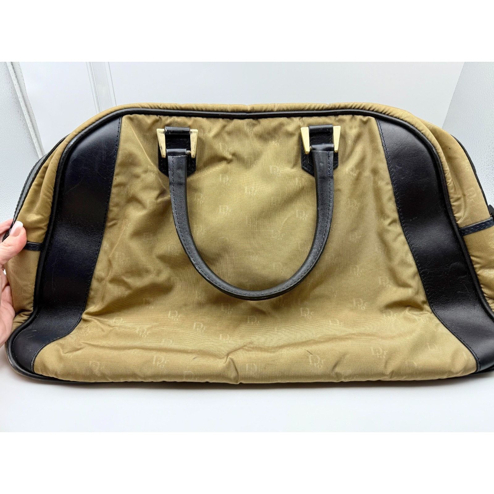 Dior DIOR Boston Duffle Bag | Logo | Nylon Khaki | Travel | COA Size ONE SIZE - 5 Thumbnail