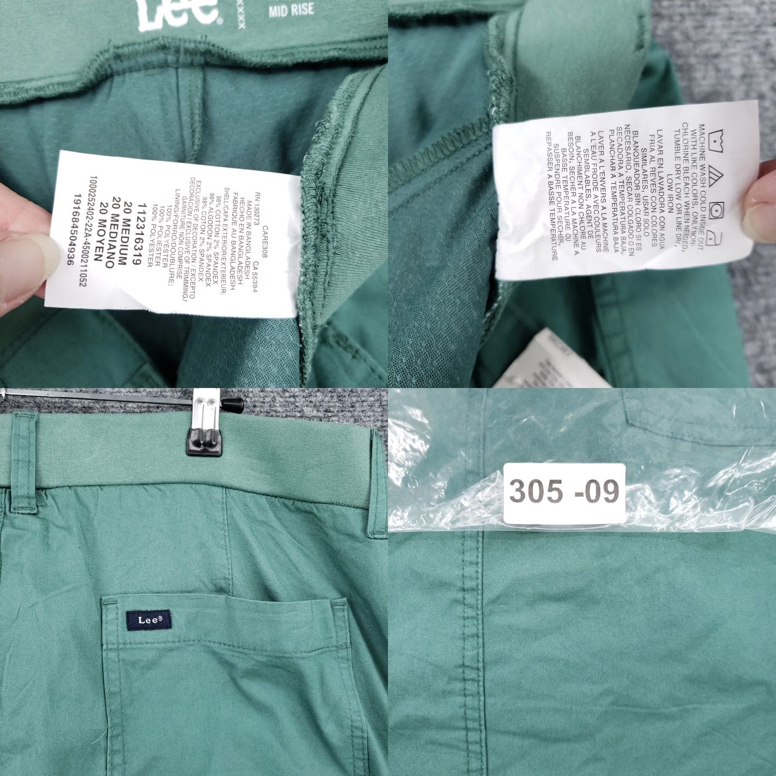 Lee Lee Skort Women M Medium Green Regular Fit Cargo Skirt Stretch Size 32" / US 10 / IT 46 - 9 Thumbnail