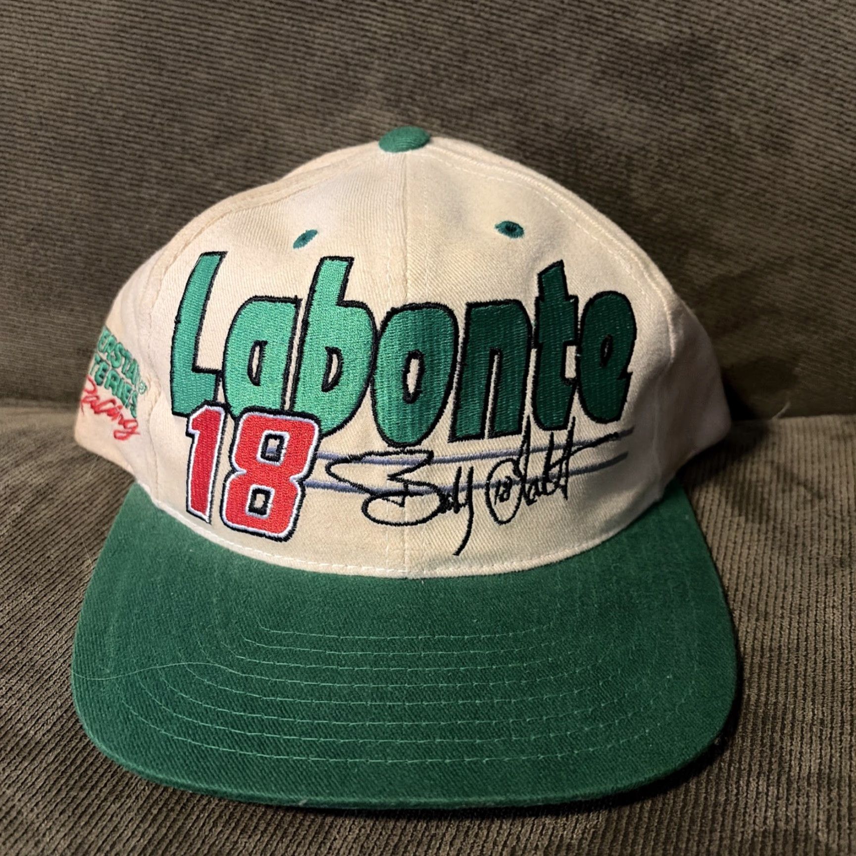 NASCAR VINTAGE NASCAR Racing Bobby Labonte White Green SnapBack Hat 90s Y2K Size ONE SIZE - 2 Thumbnail