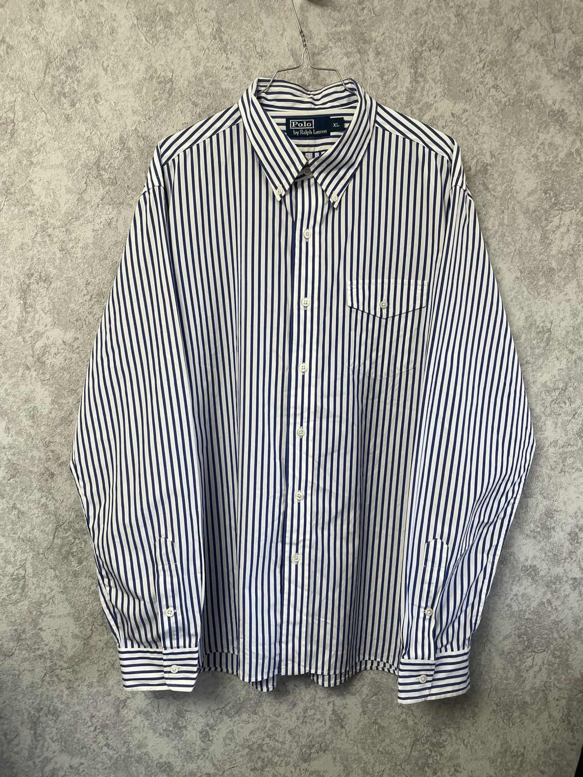 Polo Ralph Lauren Polo Ralph Lauren Striped White/Blue Basic Long Sleeve Shirt Size US XL / EU 56 / 4 - 1 Thumbnail