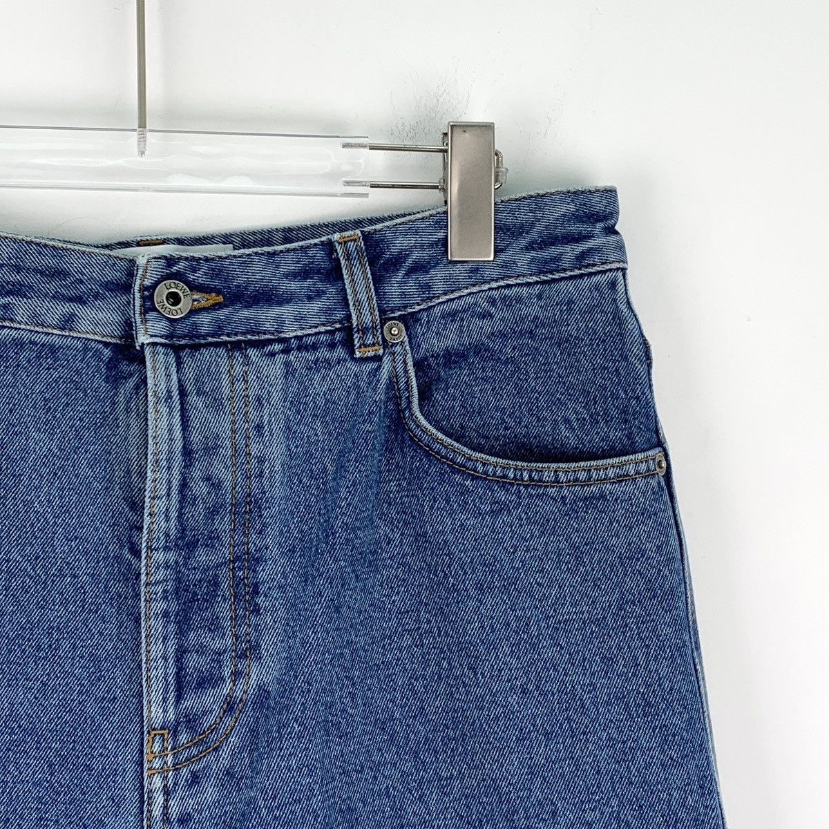 Loewe Loewe Blue Logo Embroidered Cotton Denim Trousers K26WX Size 30" / US 8 / IT 44 - 3 Thumbnail