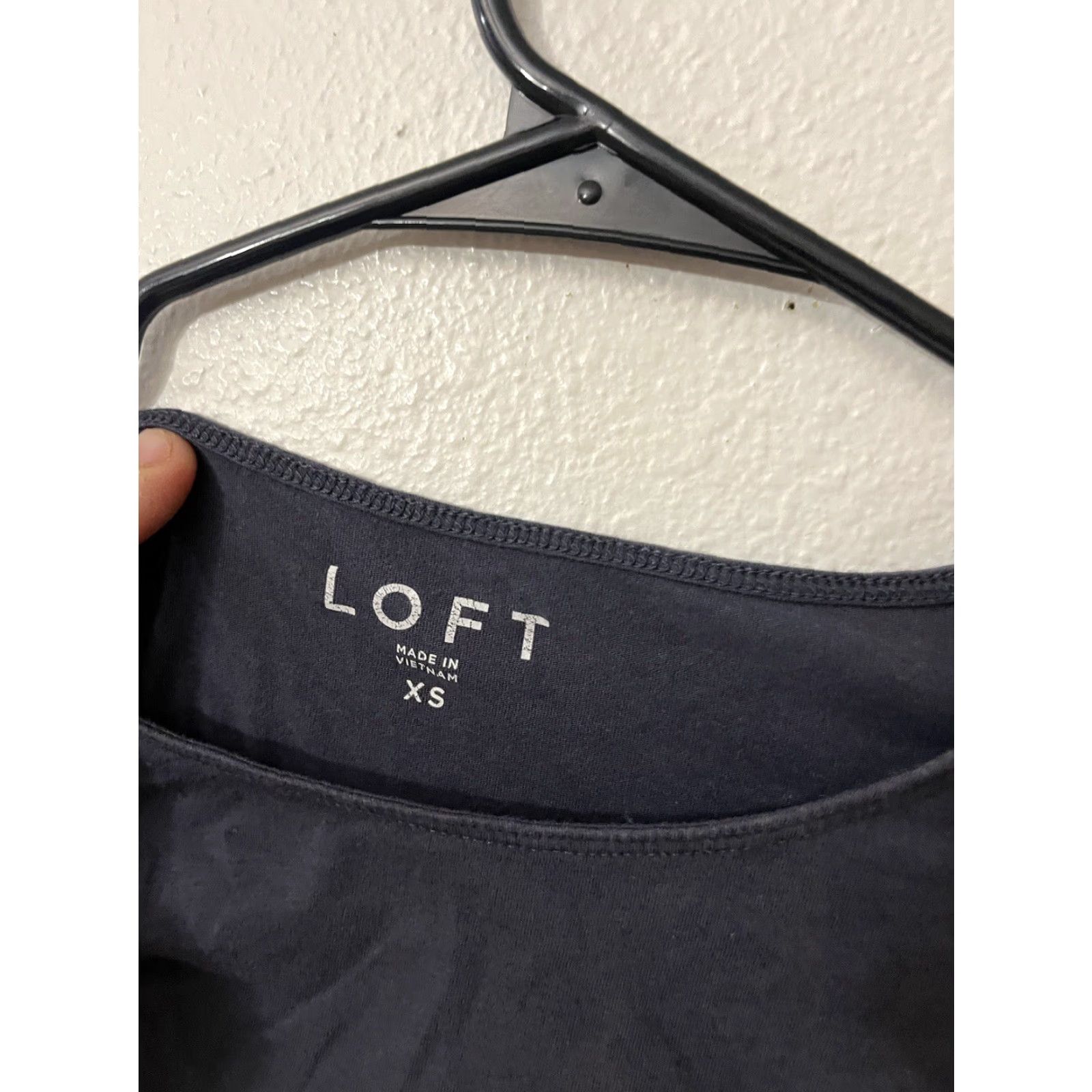 Loft LOFT Women's Cropped Tee Gray XS Cotton Short Sleeve Crew Neck T-Shirt Size XS / US 0-2 / IT 36-38 - 2 Thumbnail