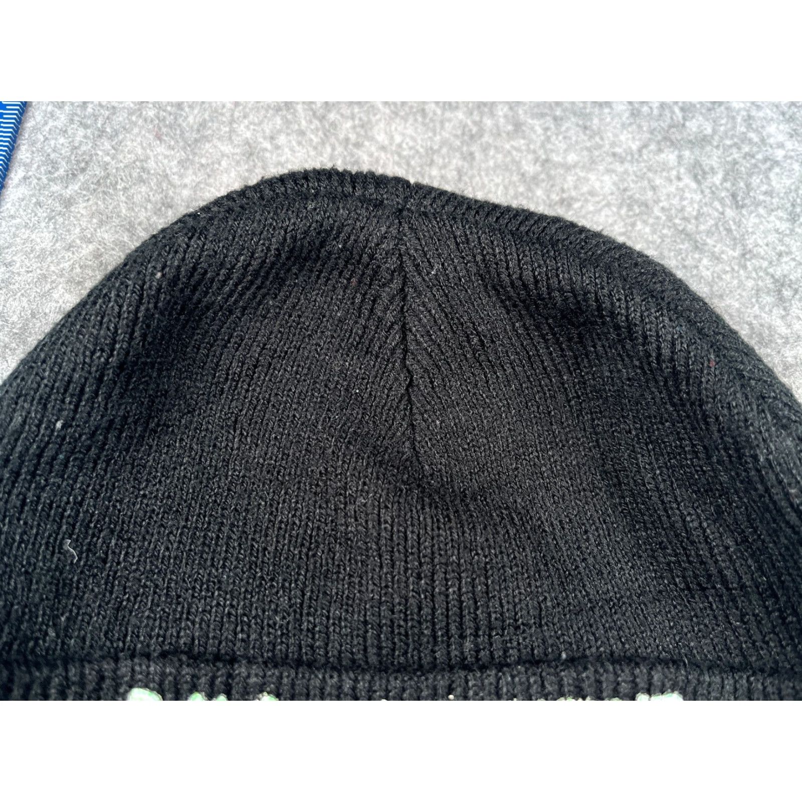 Vintage VINTAGE Monster Beanie Toque Adult One Size Black Knit 100% Acrylic Cuff Skate Ski Snow Size ONE SIZE - 3 Thumbnail