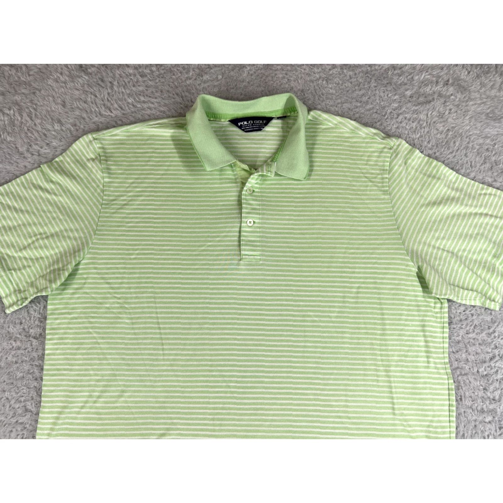 Polo Ralph Lauren Polo Golf Ralph Lauren Shirt Mens XL Green White Stripe 100% Cotton Polo Shirt Striped Classic Fit All Seasons Men’s Polo Ralph Lauren Shirt Size US XL / EU 56 / 4 - 5 Thumbnail