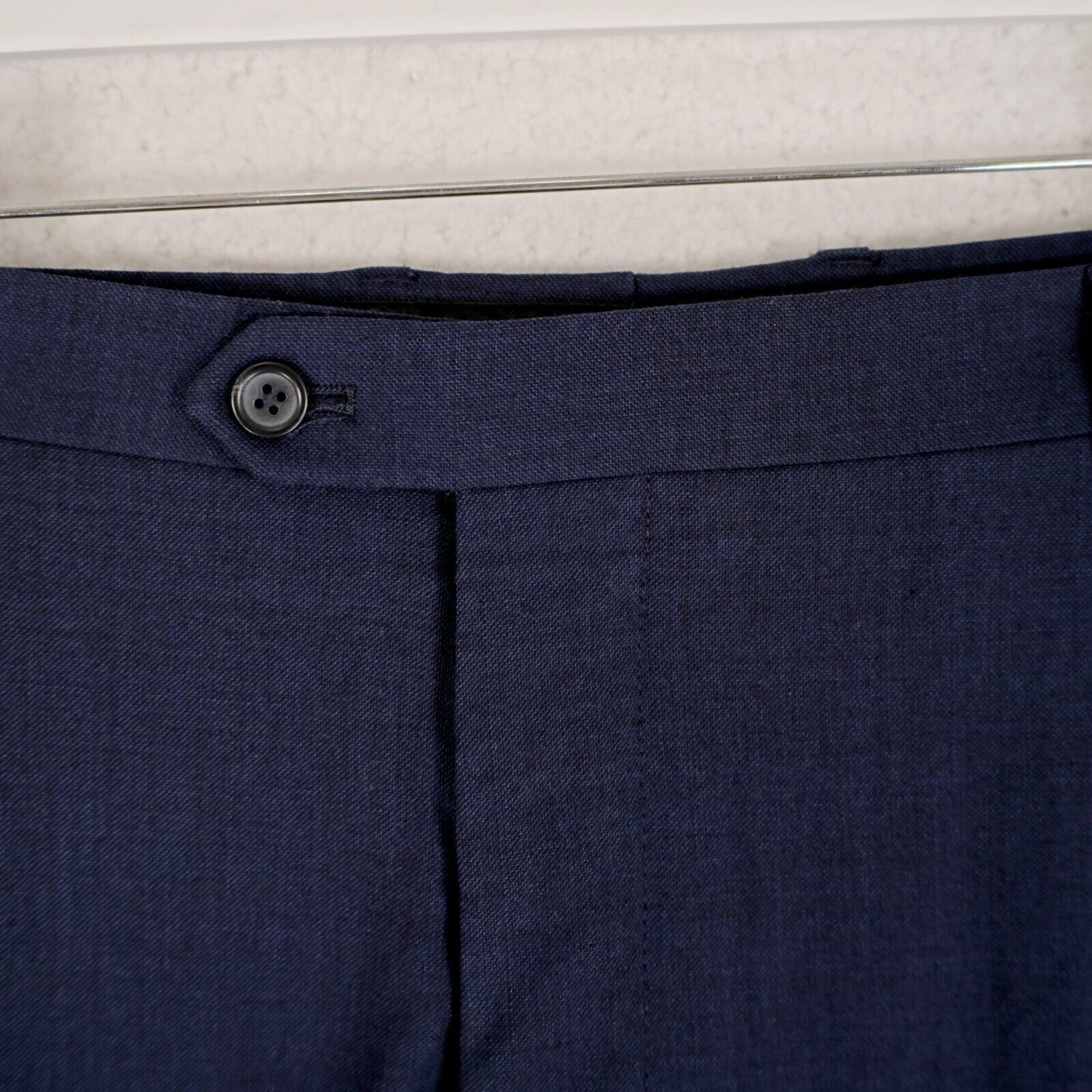 Pronto Uomo Pronto Uomo Platinum Wool Blue Sharkskin Flat Front Mid Rise Size 42R - 3 Thumbnail