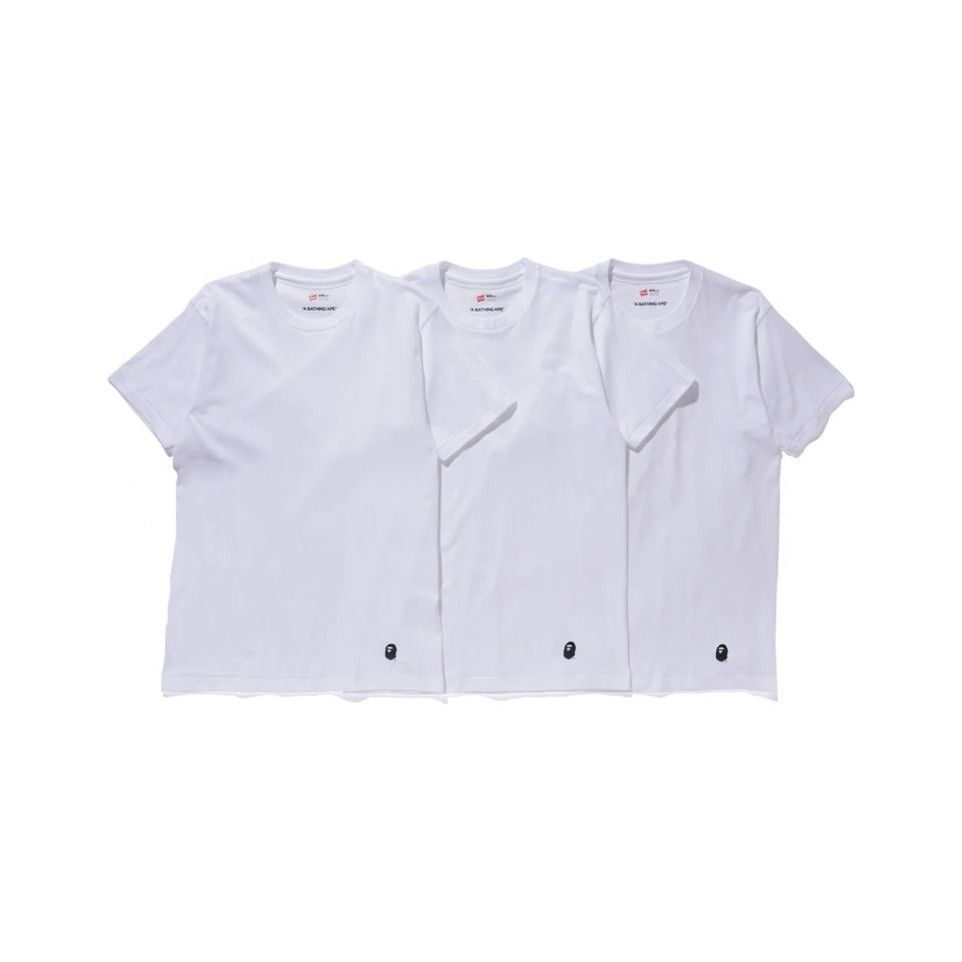 Bape A BATHING APE x Hanes Logo T-Shirt Size M Size US M / EU 48-50 / 2 - 1 Thumbnail