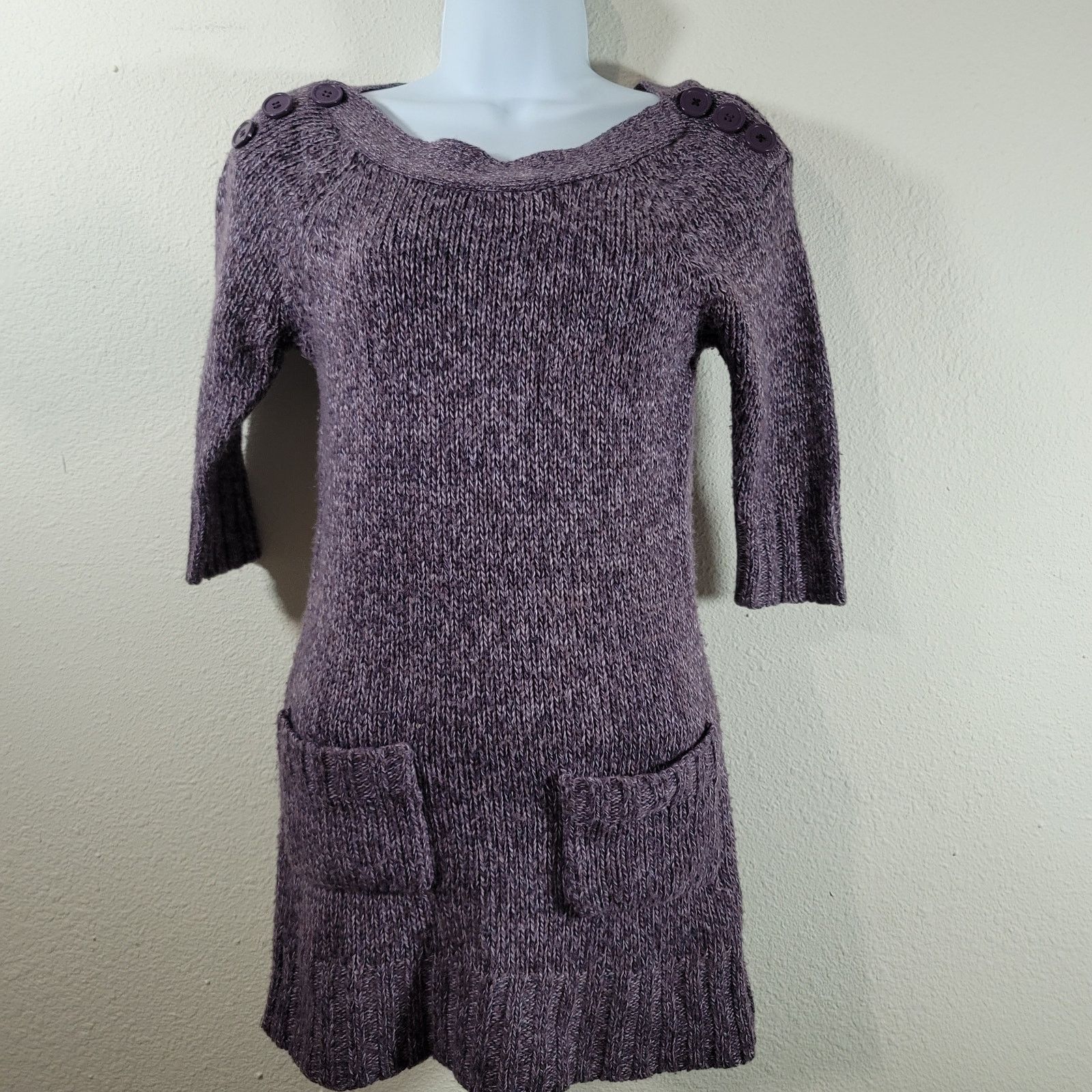 Other Pink Rose Purple Marled Boat Neck Sweater Small Lightweight Size S / US 4 / IT 40 - 1 Thumbnail
