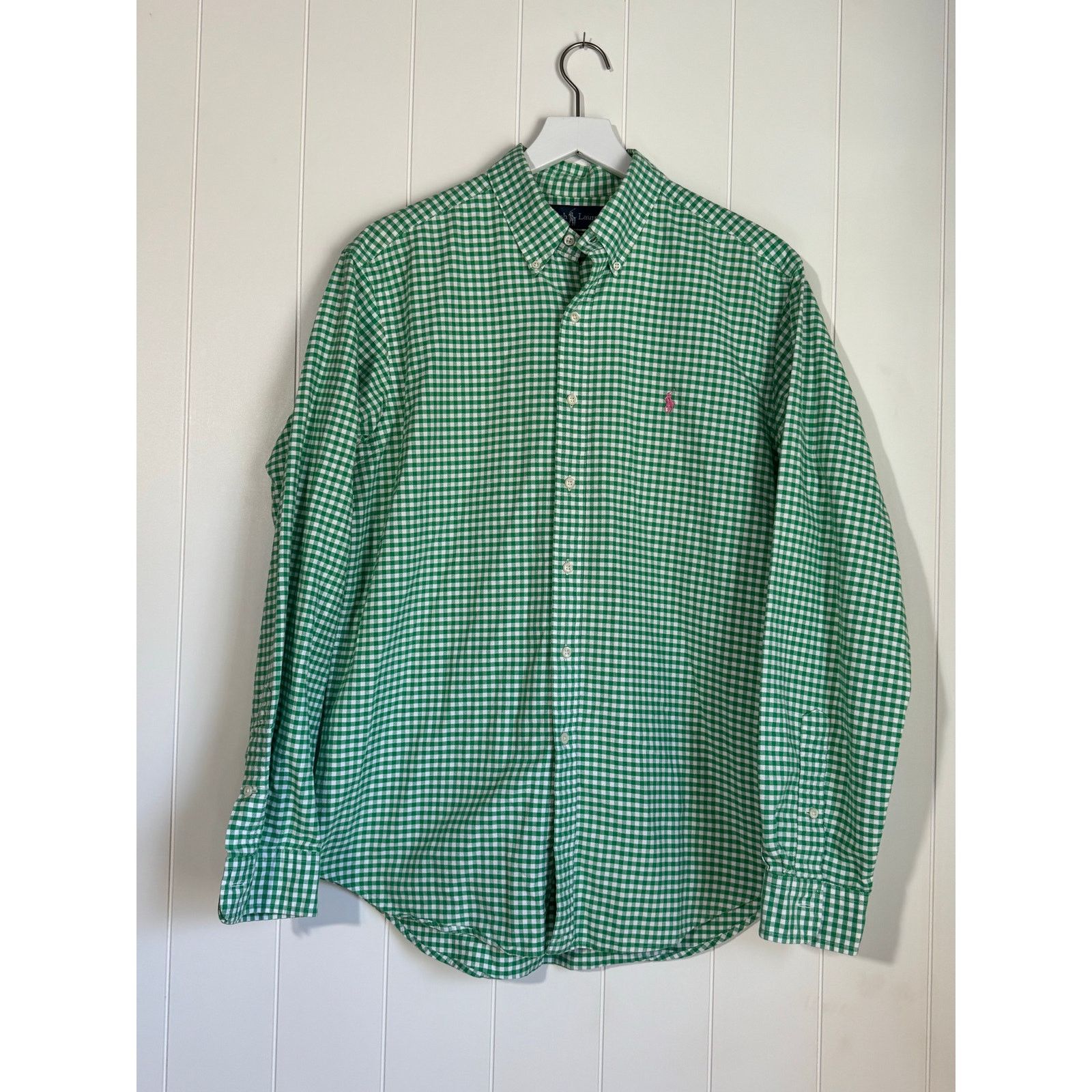 Ralph Lauren Ralph Lauren Men’s XL Green White Gingham Classic Fit Shirt Size US XL / EU 56 / 4 - 8 Thumbnail