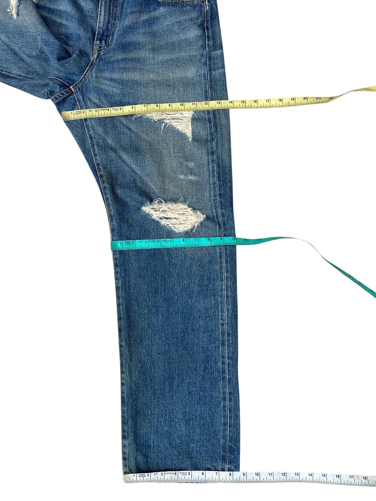 WHIZ LIMITED Whiz Limited Japan Ripped Distress Denim Selvedge Jeans Size US 32 / EU 48 - 5 Thumbnail