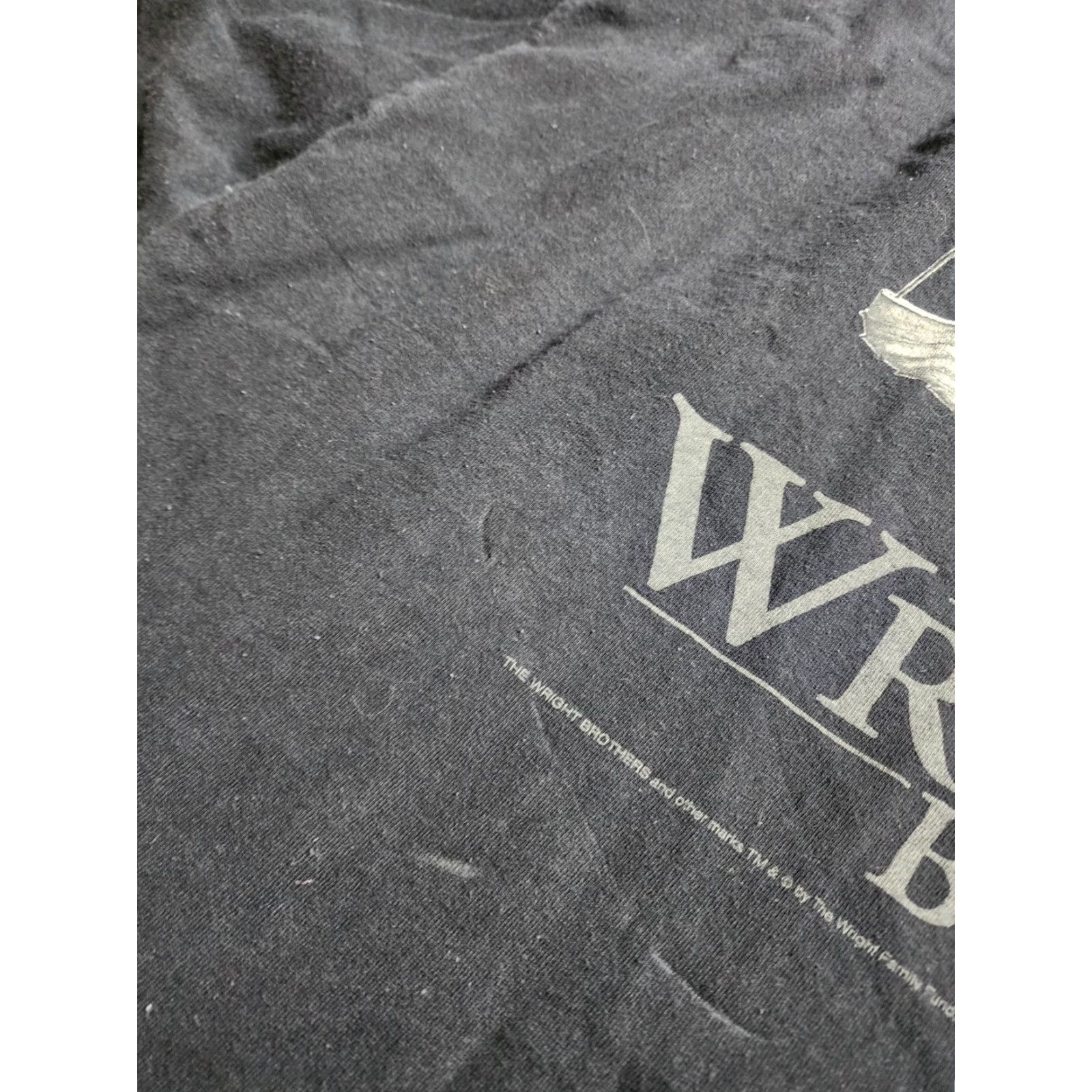 Gildan VINTAGE Gildan 2003 Wright Brothers T-Shirt XL Black Solid Short Sleeve Crew Neck Mens Size US XL / EU 56 / 4 - 7 Thumbnail