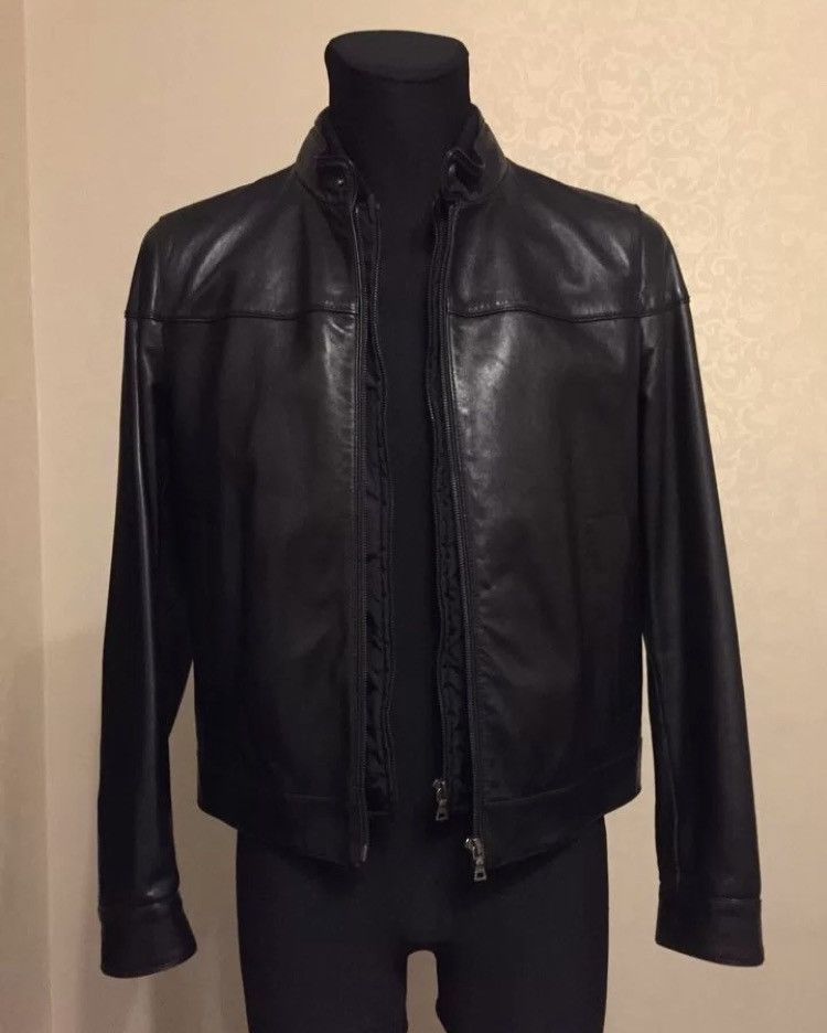 image of Prada Leather Biker Detachable Vest Jacket in Black, Men's (Size Small)