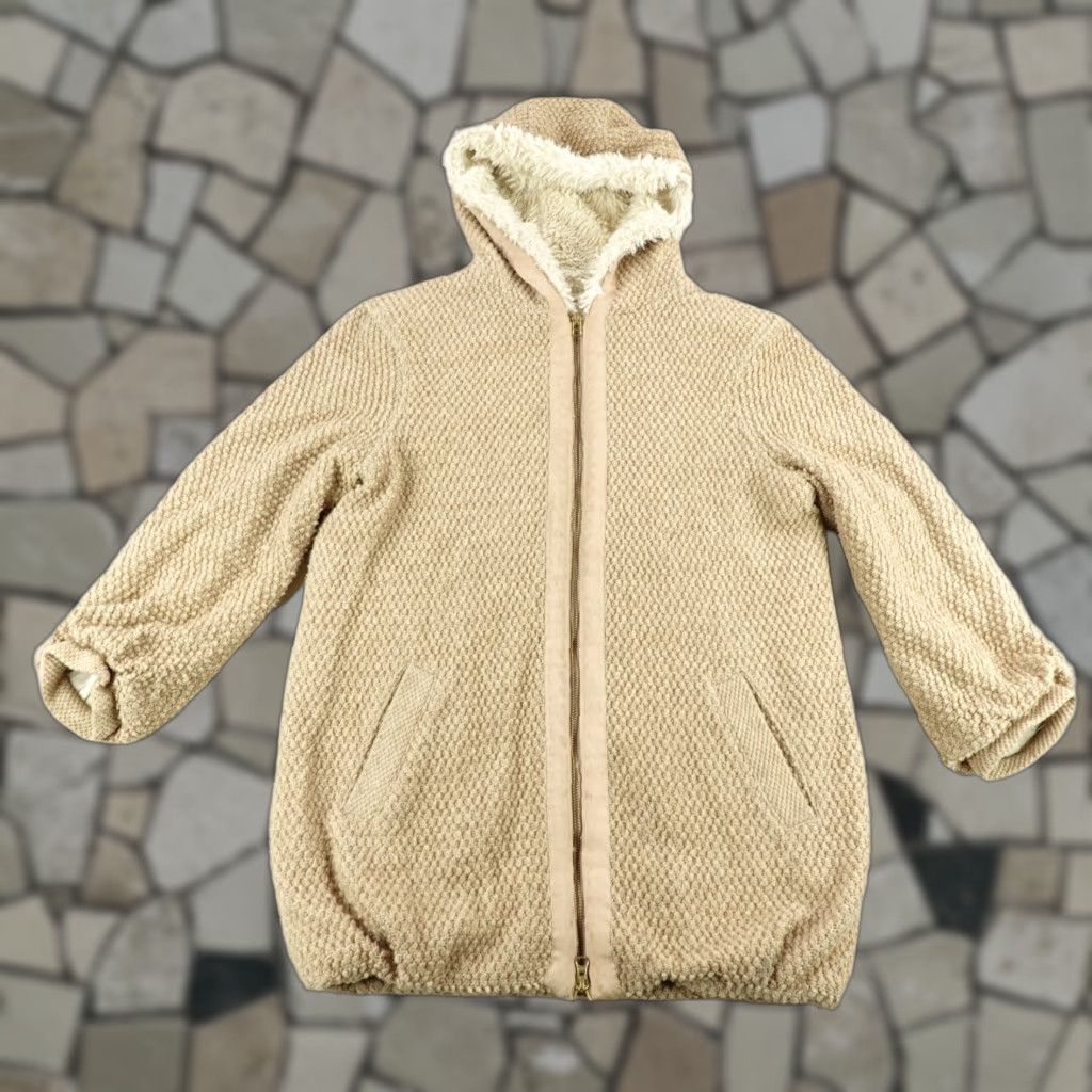 Issey Miyake VINTAGE ISSEY MIYAKE Tsumori Chisato Jacket Women M Beige Wool Hooded Sherpa Fleece Coat 90s Theme Womens Size M / US 6-8 / IT 42-44 - 1 Thumbnail
