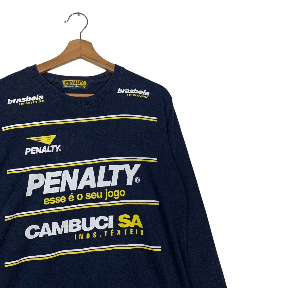 Penalty Vintage PENALTY Brazil Big Logo Long Sleeve Tees #2848-C128 Size US L / EU 52-54 / 3 - 4 Thumbnail