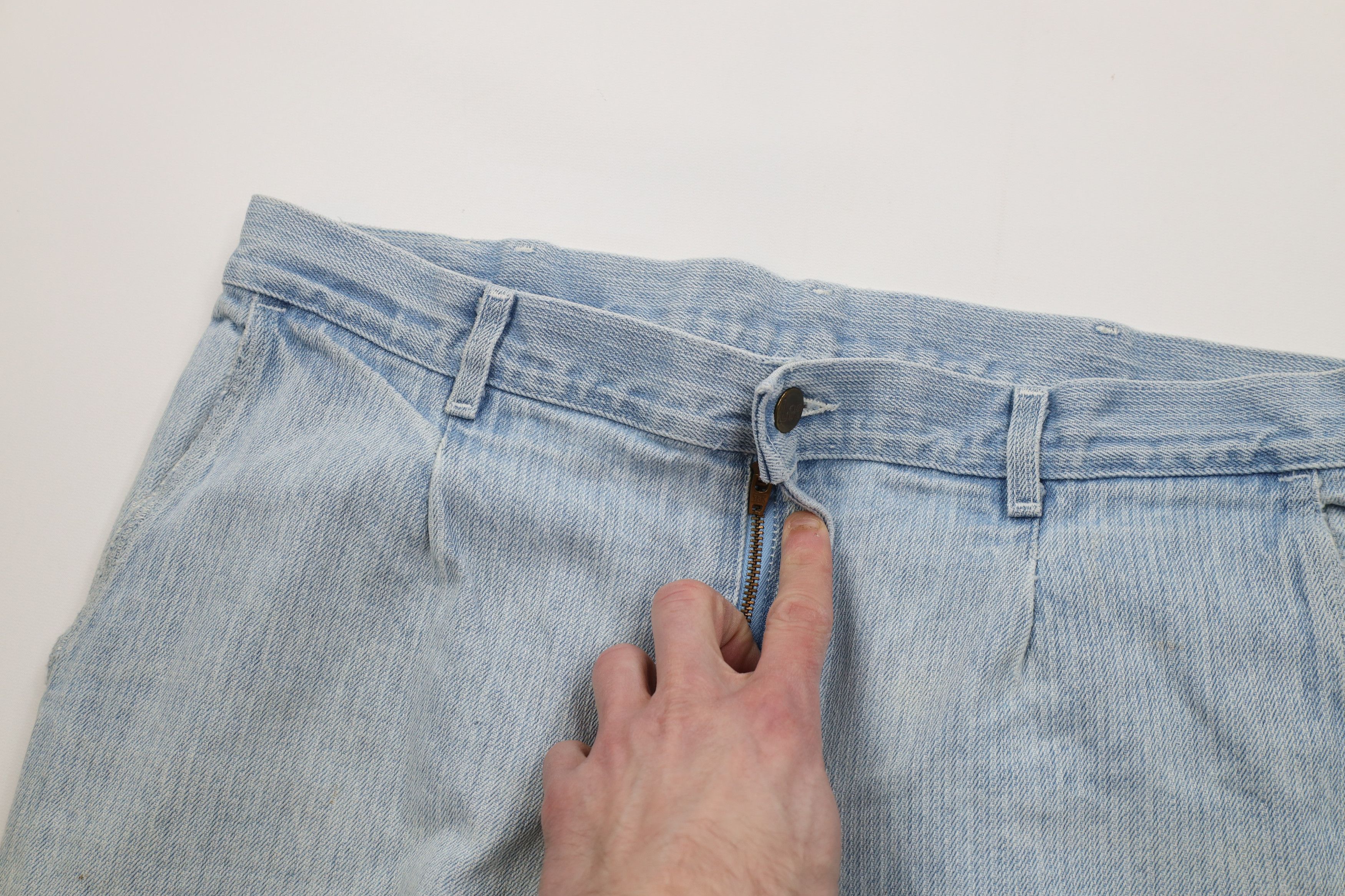 Lee Vintage 90s Lee Striped Wide Leg Denim Jeans Blue USA Size US 36 / EU 52 - 9 Thumbnail