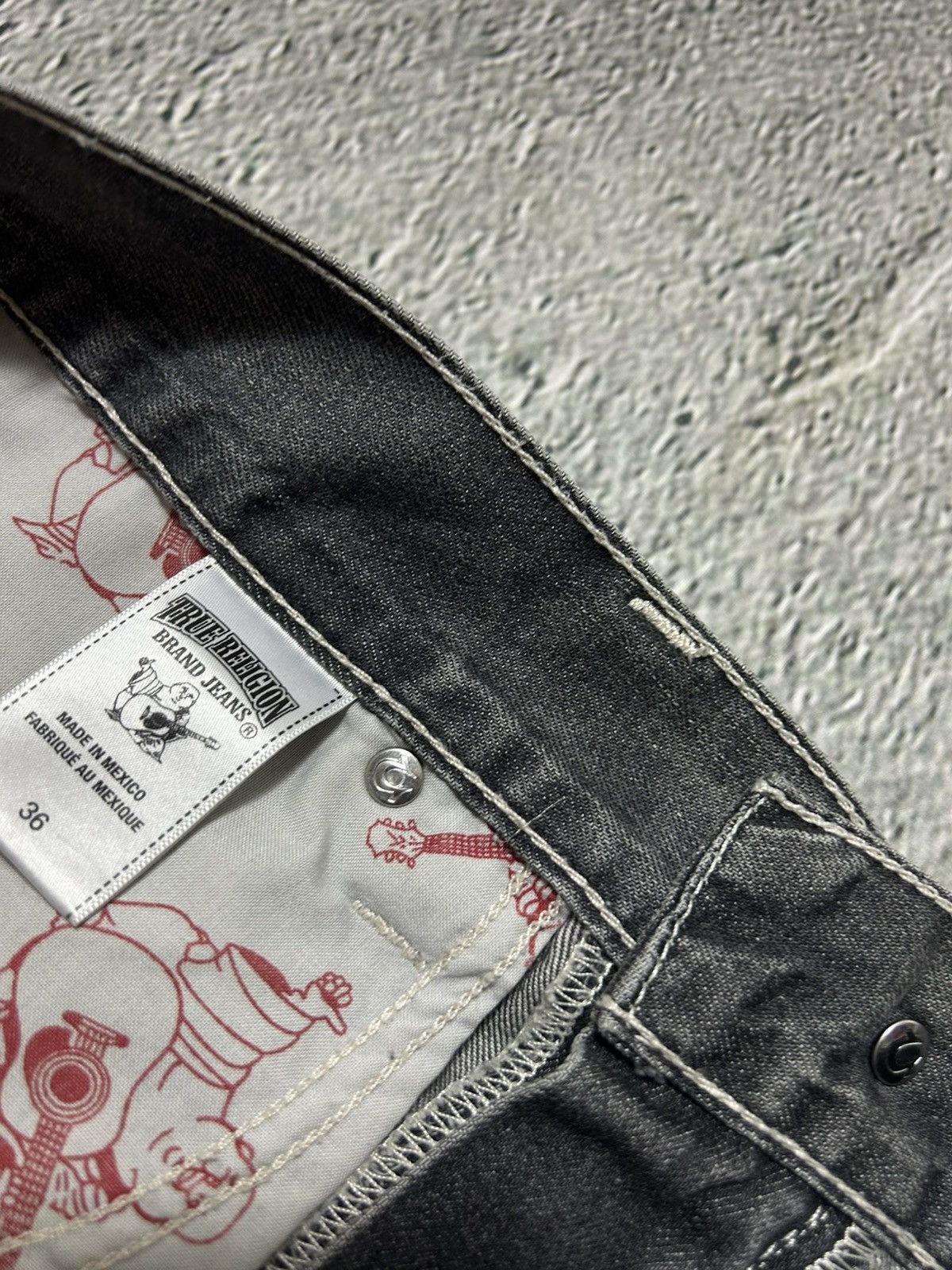 True Religion True Religion vintage grey jeans rope white stitching Ricky Size US 36 / EU 52 - 10 Thumbnail