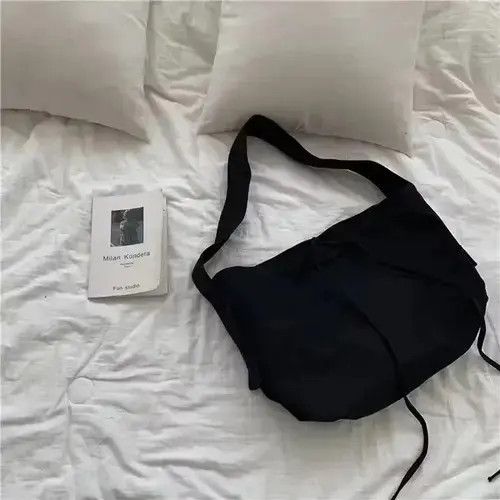Japanese Brand × Vintage Loose fit black burlap shoudler tote bag Size ONE SIZE - 4 Thumbnail